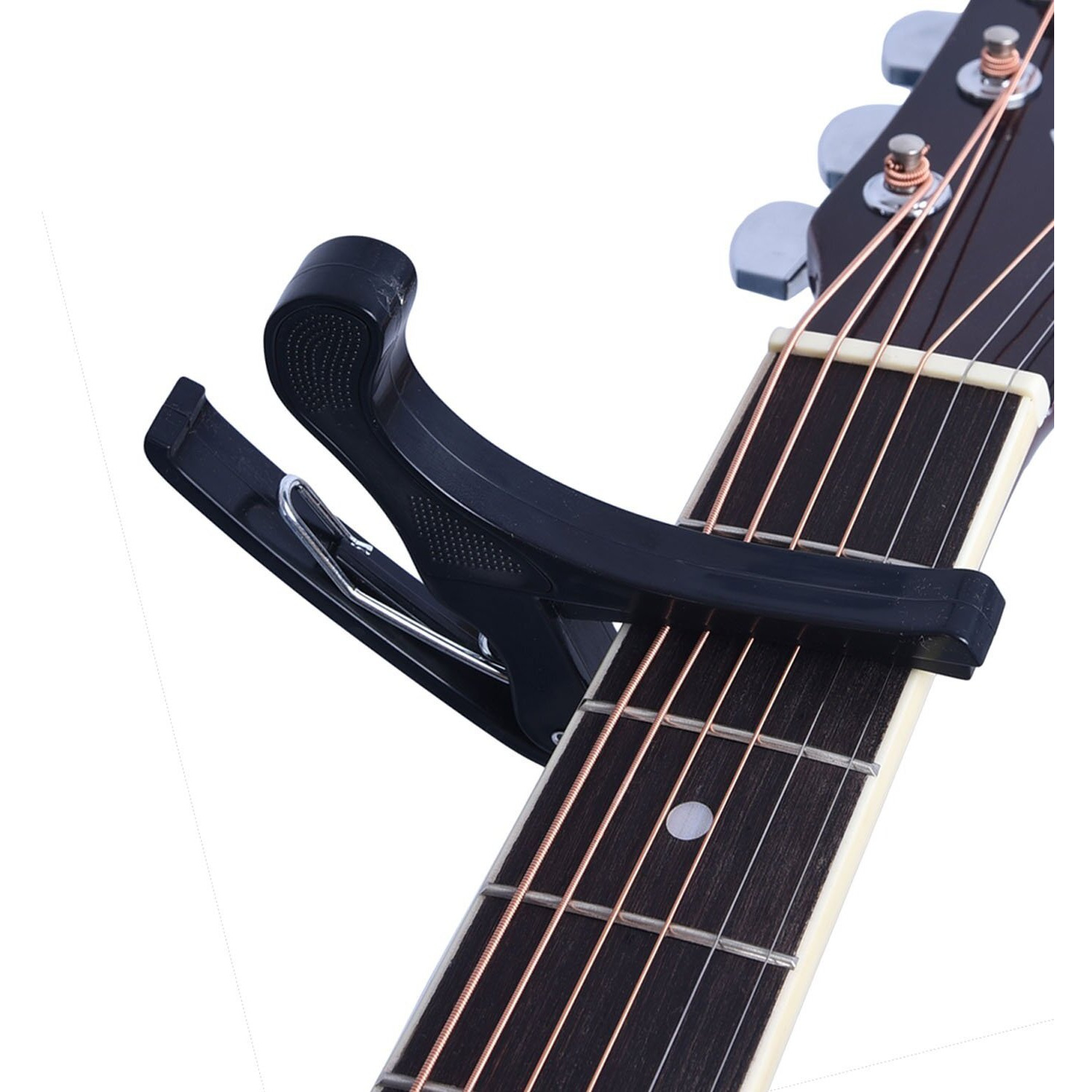 Jurez JRZ250 One Handed Trigger Guitar Metal Capo Quick Change for Ukulele, Electric and Acoustic Guitars, Black