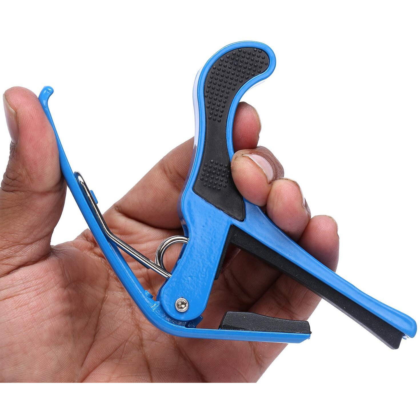 JUAREZ JRZ250 One Handed Trigger Guitar Metal Capo Quick Change For Ukulele, Electric And Acoustic Guitars, Blue