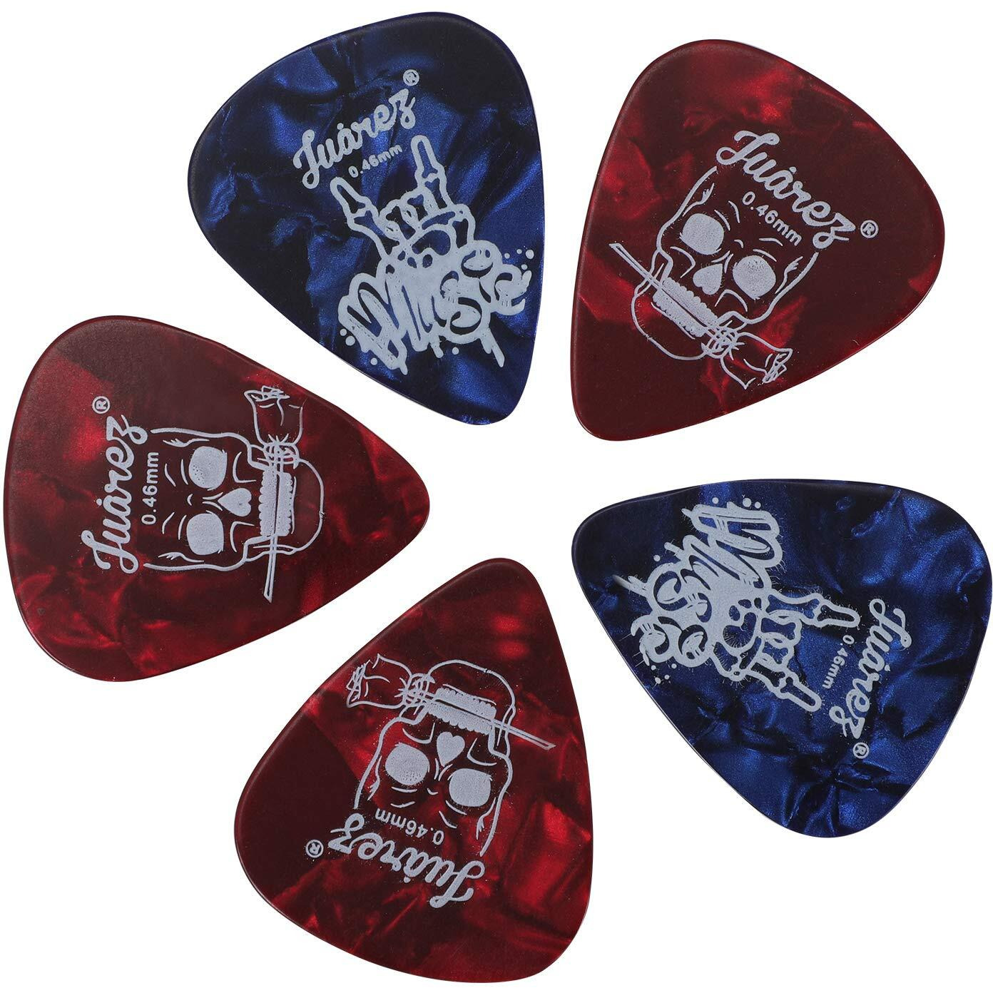 JUAREZ Celluloid 0.46mm 5 Picks & 1 x E 1st String Set JRCPK51