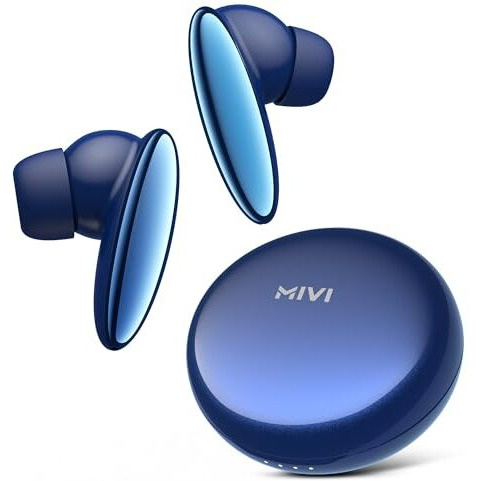 Mivi DuoPods A750 True Wireless Earbuds, 55+ Hrs Playtime, Multi Device Connectivity, AI-ENC for Call Clarity, Type C Fast Charging, Metallic Finish, IPX 4.0, Made in India