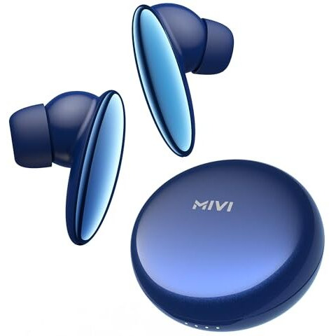 Mivi DuoPods A750 True Wireless Earbuds, 55+ Hrs Playtime, Multi Device Connectivity, AI-ENC for Call Clarity, Type C Fast Charging, Metallic Finish, IPX 4.0, Made in India