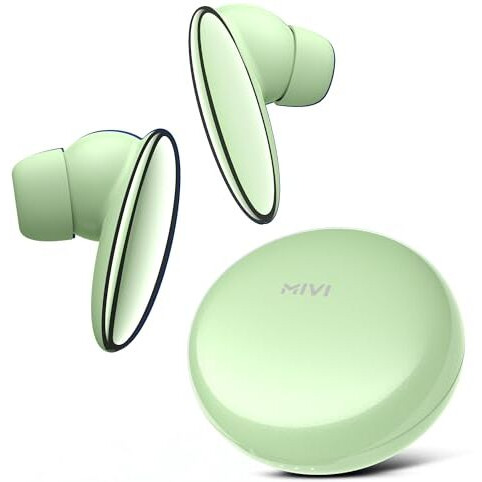 Mivi DuoPods A750 True Wireless Earbuds, 55+ Hrs Playtime, Multi Device Connectivity, AI-ENC for Call Clarity, Type C Fast Charging, Metallic Finish, 13MM Drivers, IPX 4.0, Made in India