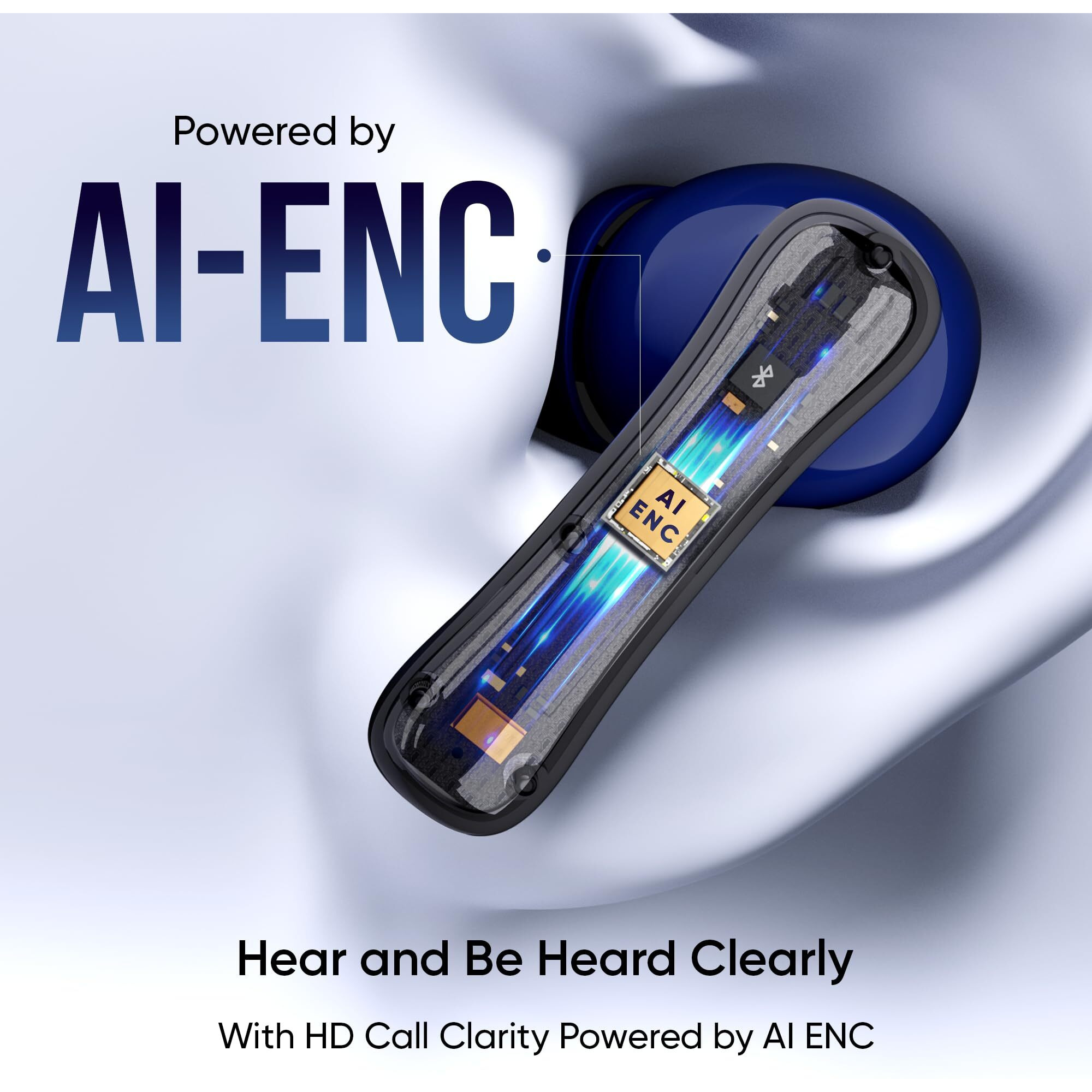 Mivi DuoPods i2 True Wireless Earbuds, 45+ Hrs Playtime, HD Call Clarity, Fast Charging, Type C, 13mm Bass Drivers, IPX 4.0 Sweat Proof, BT v5.3, Made in India Earbuds - Blue