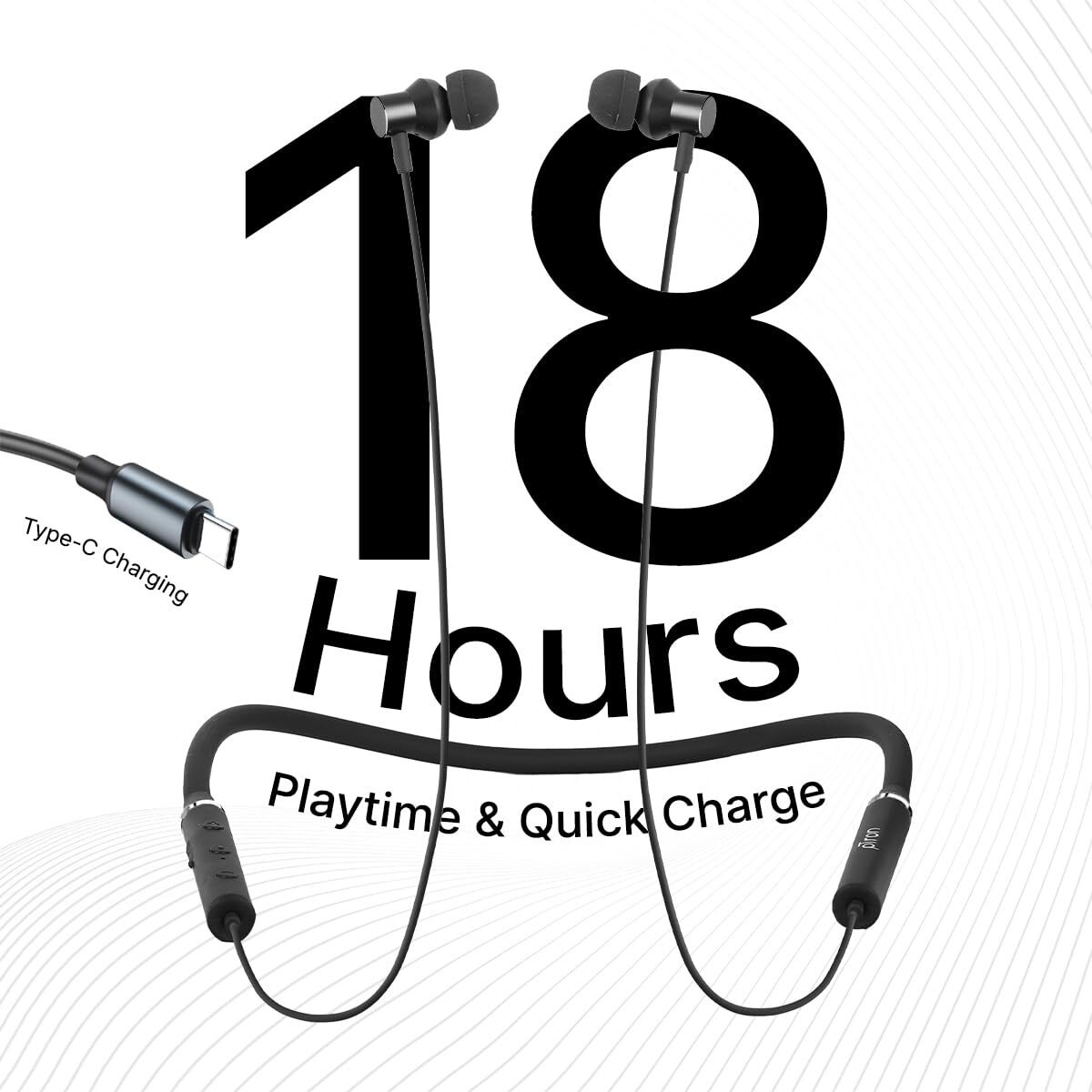 pTron Tangentbeat in-Ear Bluetooth 5.0 Wireless Headphones with Mic, Deep Bass, 10mm Drivers, Clear Calls, Dual Pairing, Fast Charging, Magnetic Buds, Voice Assistant & IPX4 Wireless Neckband (Black