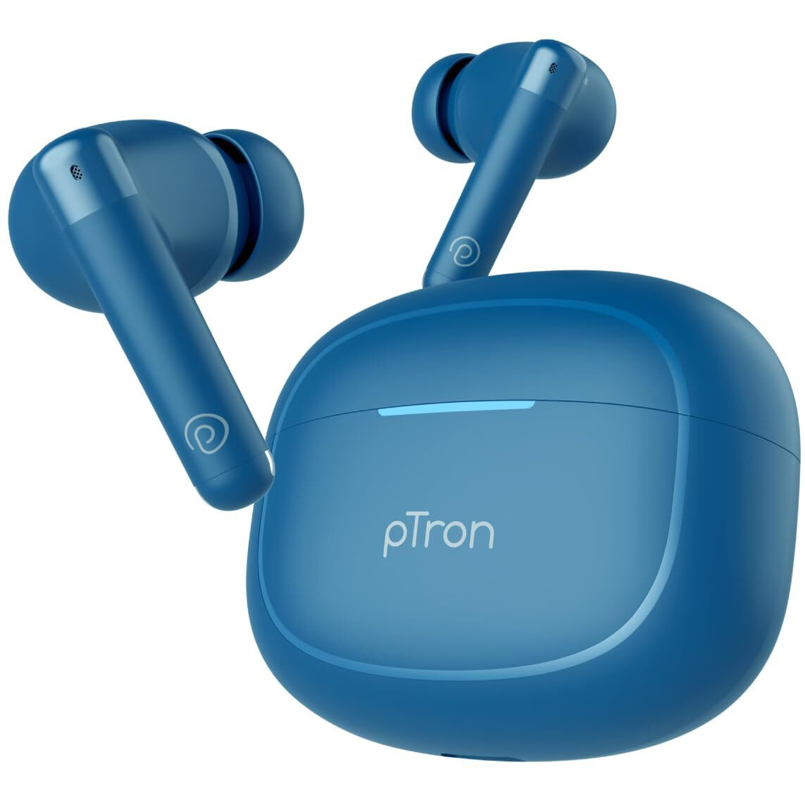pTron Bassbuds Duo Pro TWS in Ear Earbuds with 3D Audioscape,Trutalk Ai-Enc Calls,Thunder Bass,38H Playtime,50Ms Low Latency Movie/Music Modes,Bt 5.3&Ultra Hd Mic,Fast Type-C Charging&Ipx5(Blue)