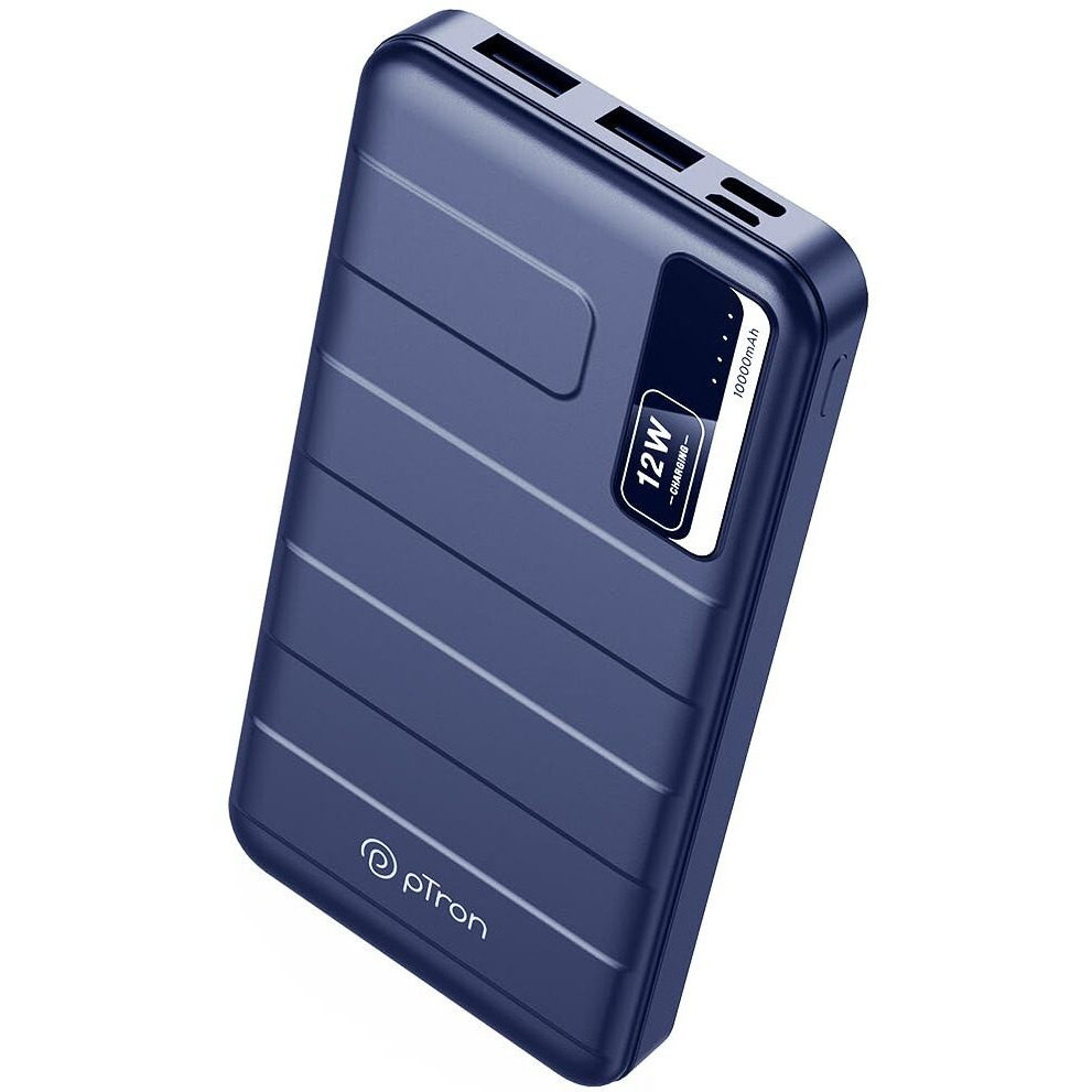 pTron Dynamo Nitro 10000mAh 12W Power Bank, Dual USB Charging Ports, 2 Input Ports Type-C & Micro USB, Made in India, Multiple Layers of Protection & BIS Certified (Blue)