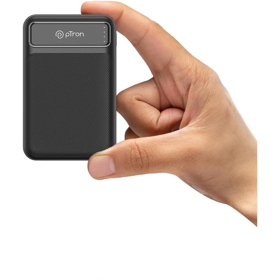 pTron Dynamo Spark 10000mAh 22.5W Power Bank, Compact Size Fast Charging, 20W PD Fast Charging, Supports Xiamo, Redmi, Samsung, iPhone, Oneplus, Oppo, 3 Output & 2 Input Ports (Black)