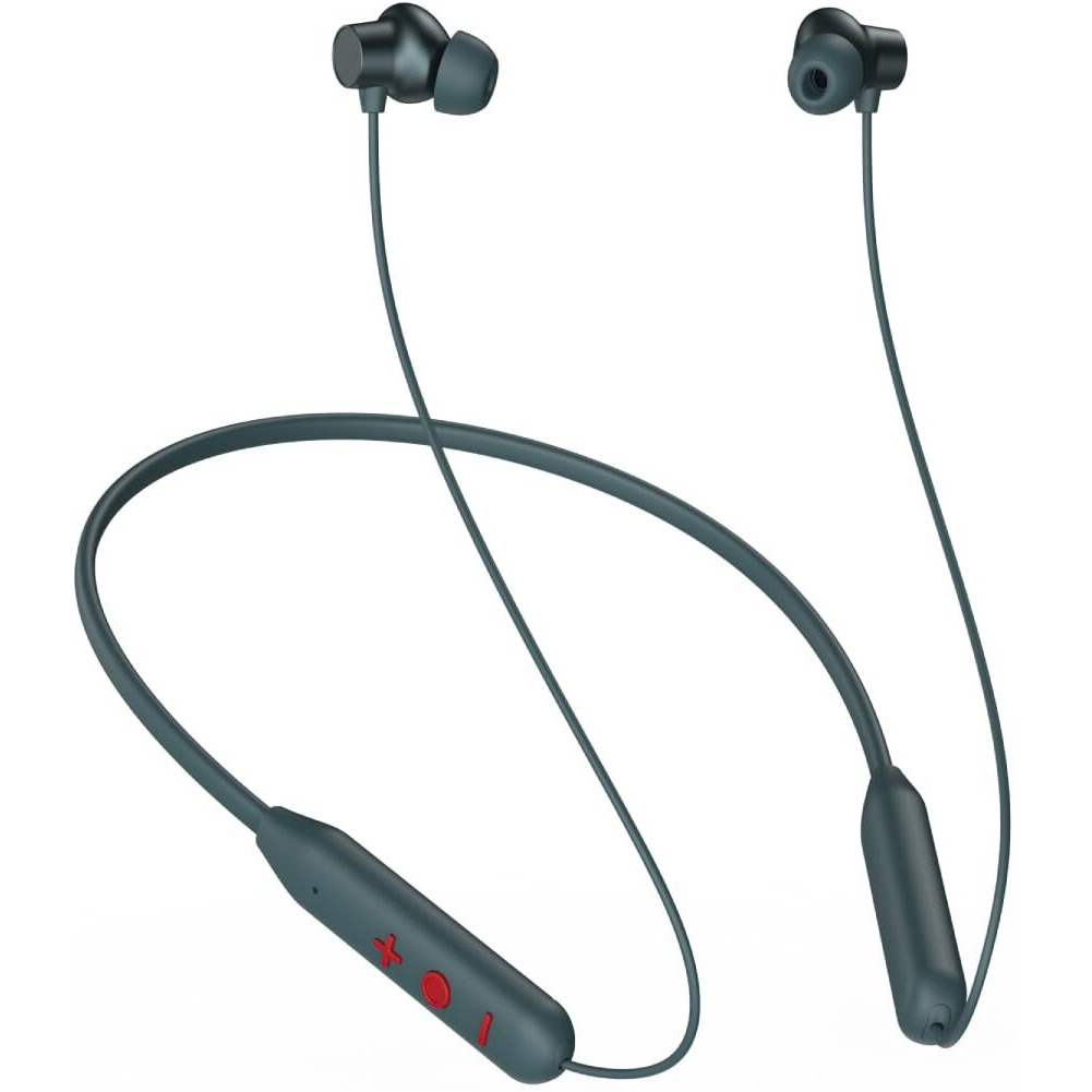 pTron Newly Launched Tangent Eon BT v5.3 Wireless in-Ear Neckband, TruTalk AI-ENC for Clear Calls, 13mm Dynamic Driver, Deep Bass, Type-C Fast Charging, Dual Pairing, Voice Assistant & IPX5 (Grey)