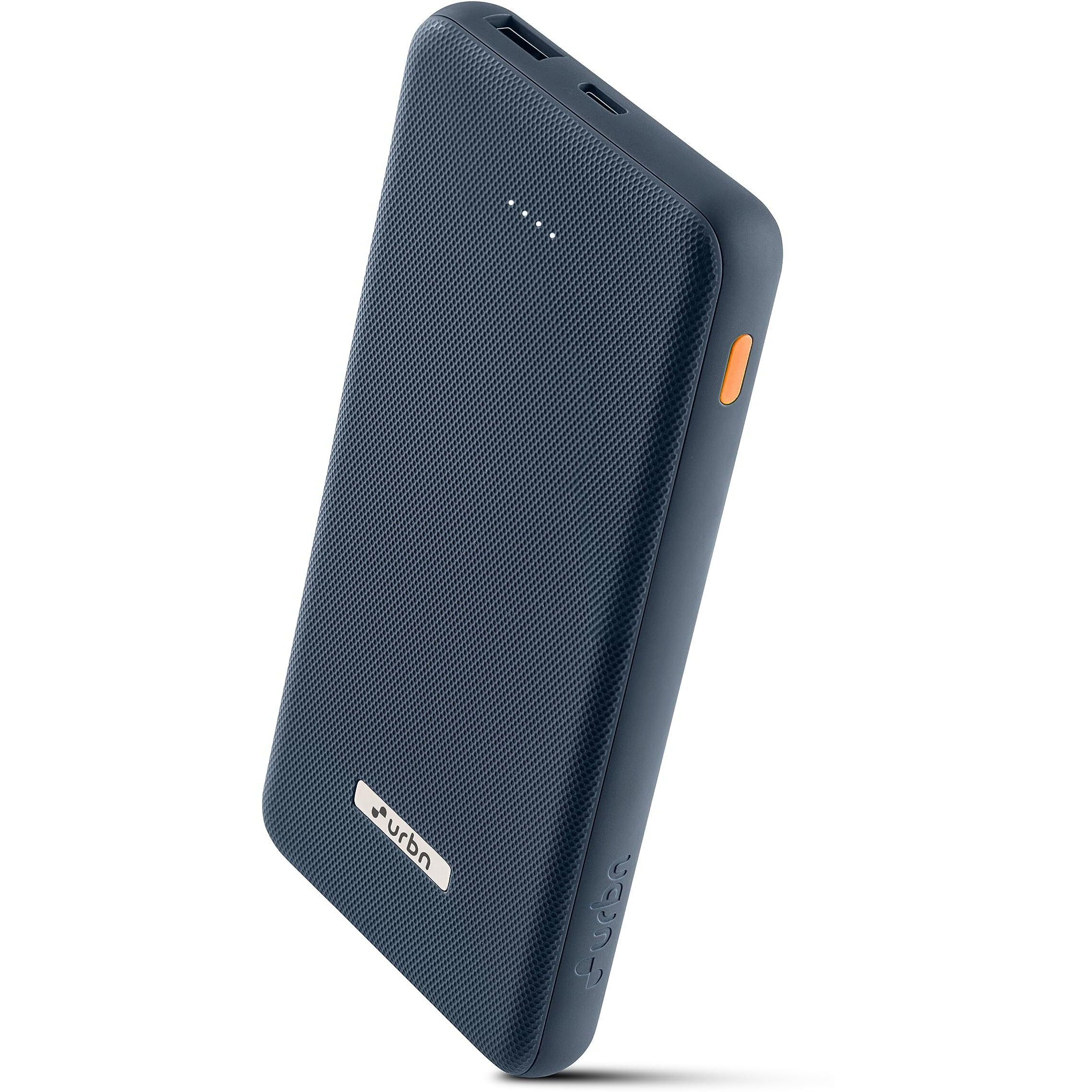 URBN Ultra Slim Power Bank 10000mAh Lithium Polymer with Dual Port & Type C - Purple | BIS Certified, 12W Output, 4-Layer Protection | Made in India | Free Type C Cable | 6 Months Warranty - Blue