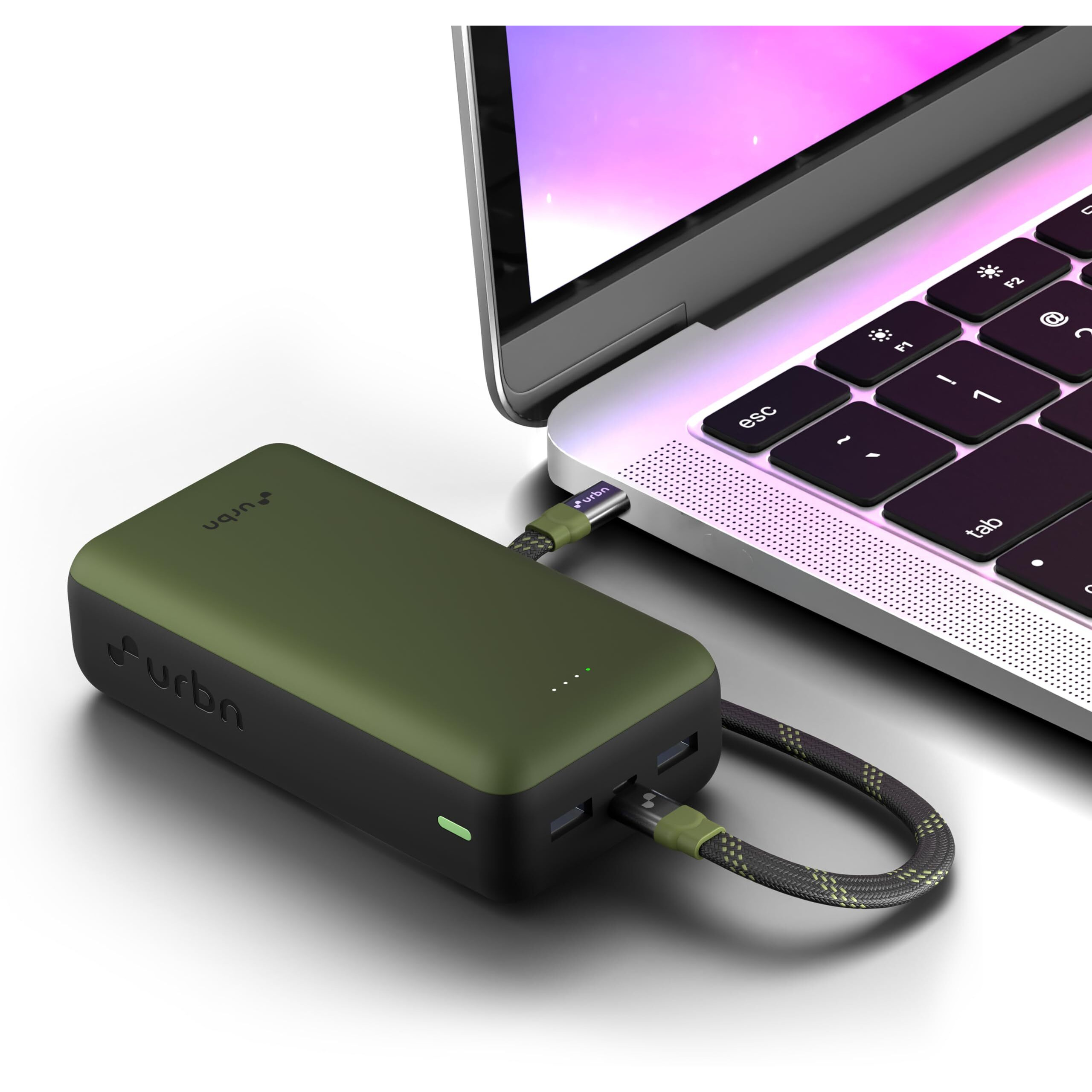 URBN 27000 mAh 65W Ultra Fast Charging Compact Laptop Power Bank | Type C Power Delivery (Input& Output) | Quick Charge | Two-Way Fast Charging | Charge MacBook & Mobile Phones |Made in India (Camo)