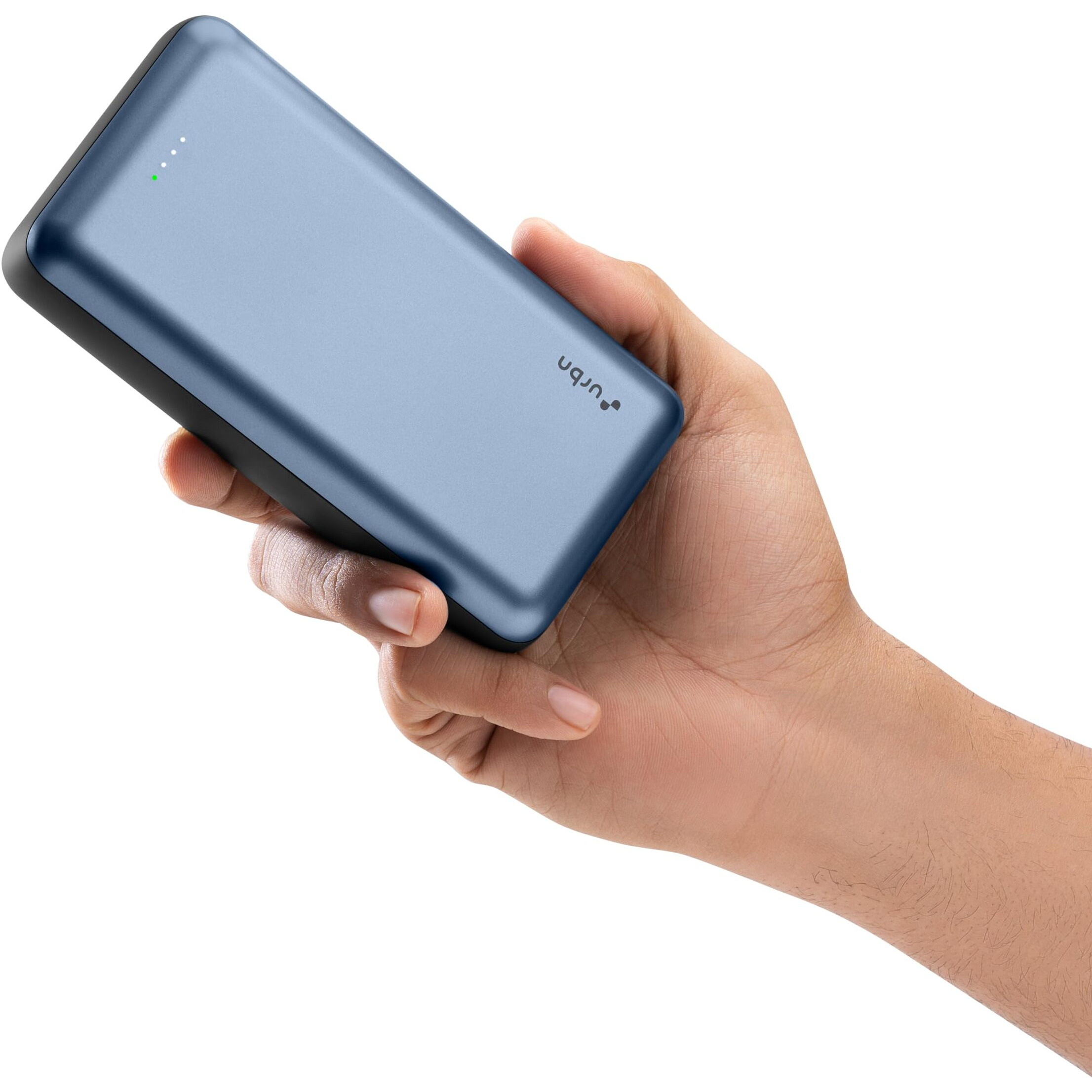 URBN 20000 mAh Li-Polymer Ultra Compact Power Bank | 12W Fast Charge | Dual USB Output | Type C & Micro Input Only | Pocket Size | Made in India (Blue)