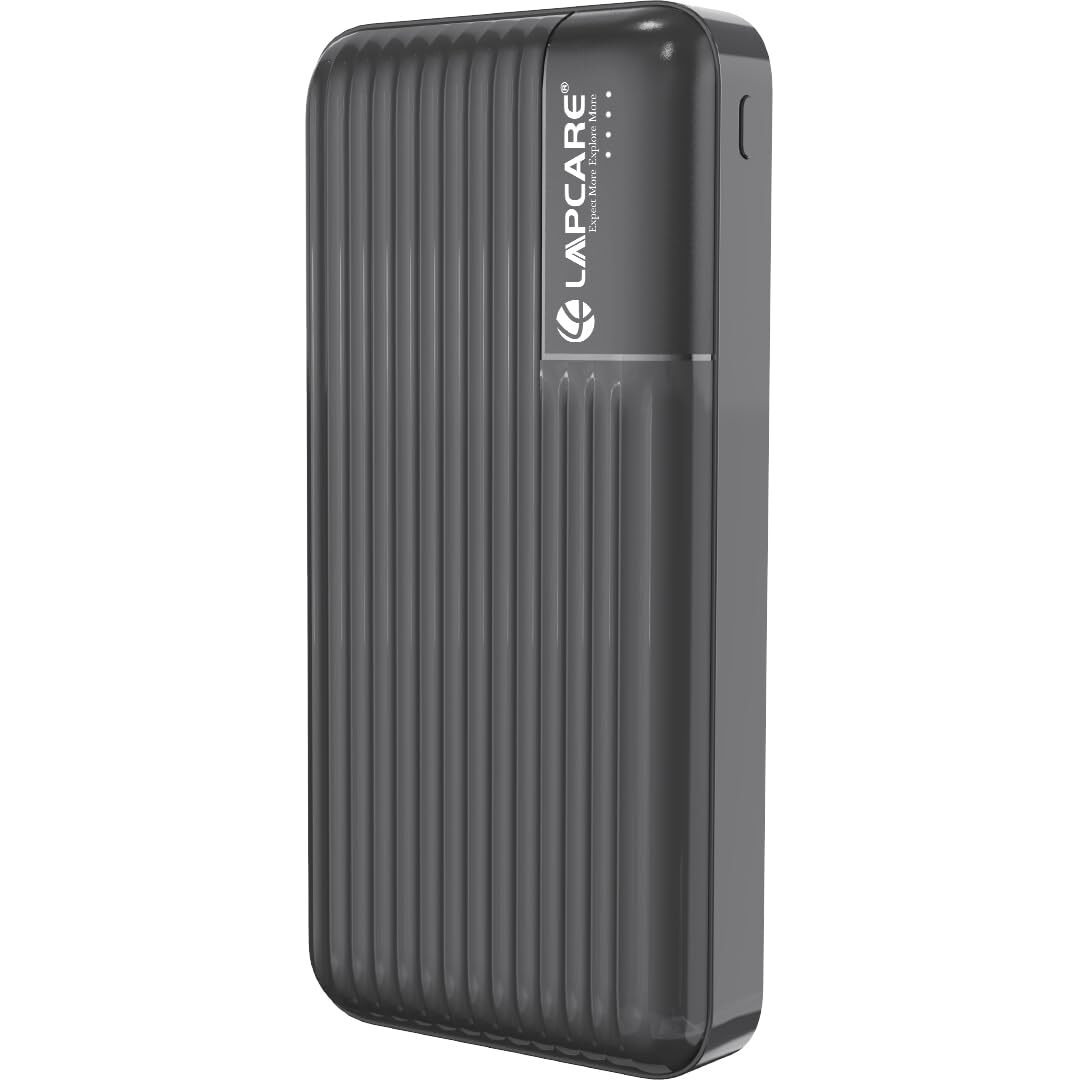 LAPCARE Smart Tank VI 20000mAh Fast Charging Power Bank | Dual USB Port | Led Indicator | Compact & Slim Design | Made in India | Type C and 2 USB Ports, 12W Fast Charging Power Bank