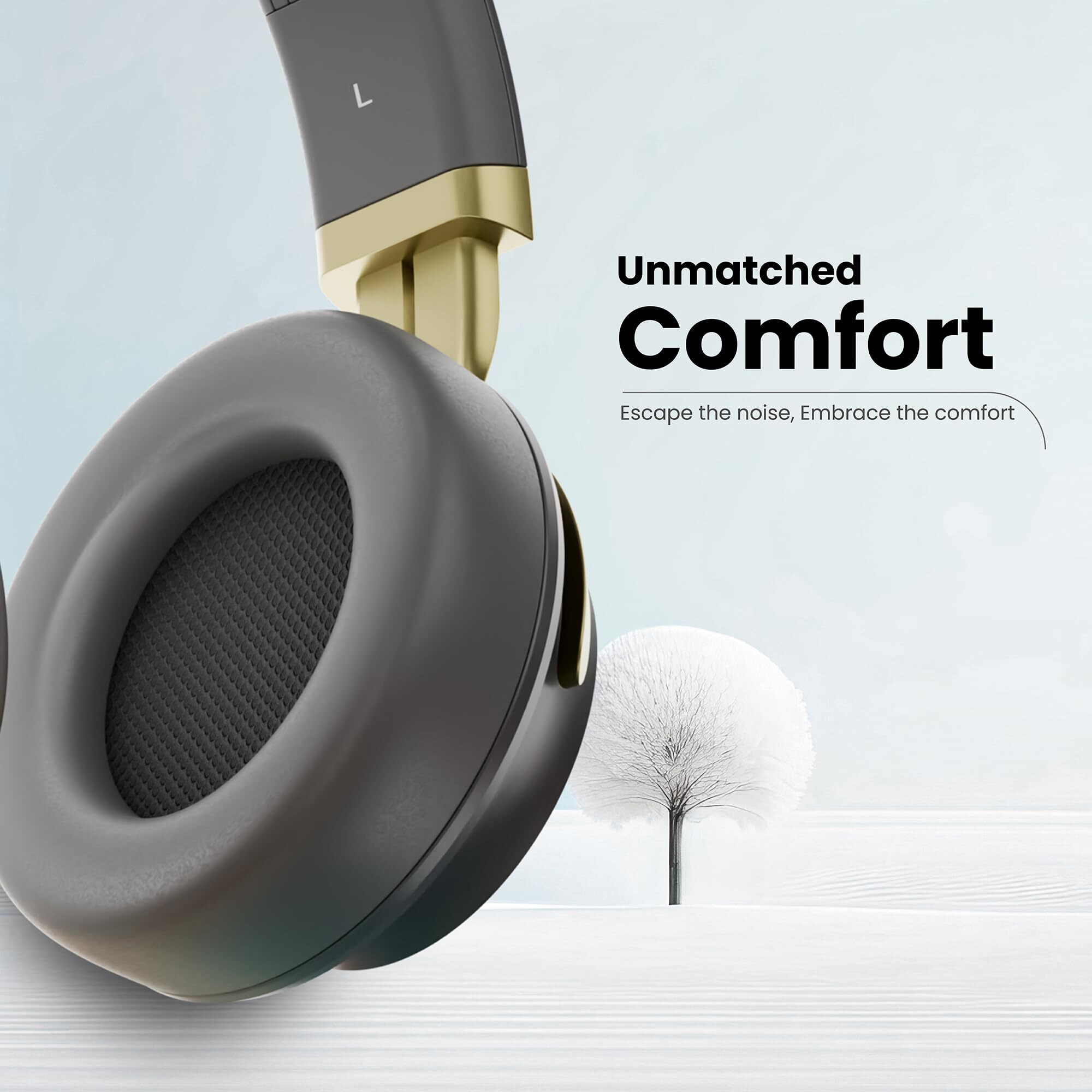 HAMMER Bash 2.0 Over The Ear Wireless Bluetooth Headphones with Mic, Deep Bass, Foldable Headphones, Upto 8 Hours Playtime, Workout/Travel, Bluetooth 5.0 (Grey)