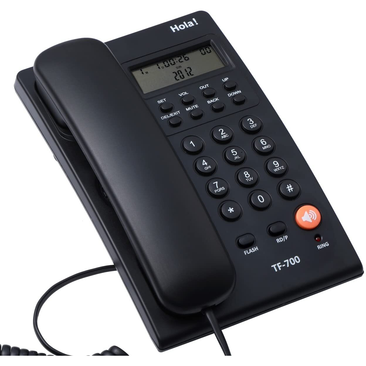 Hola  Tf 700 Speaker Phone with Caller Id (Cli) and Two Way Speakerphone Function Supported by Date/Time Display (Black)