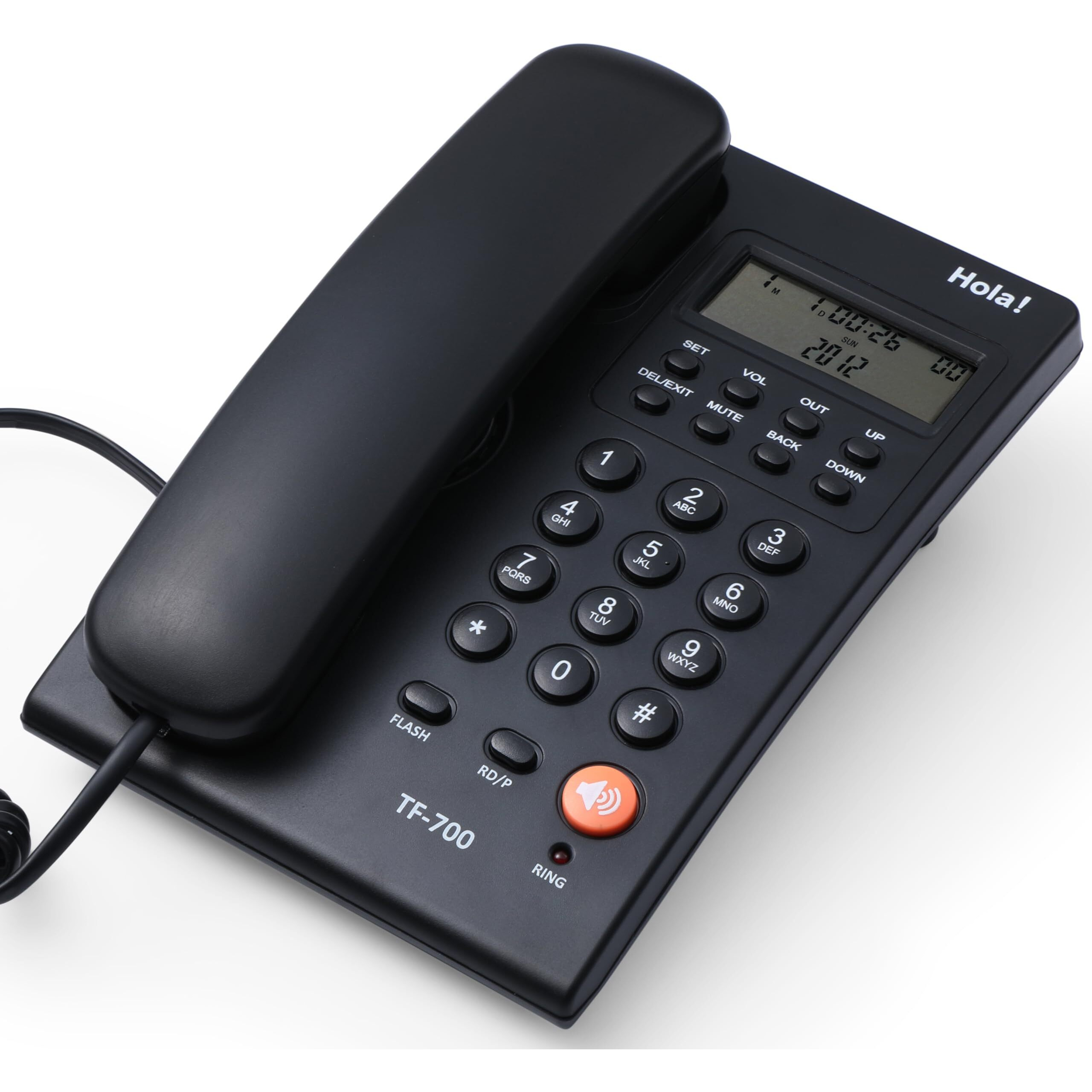 Hola  Tf 700 Speaker Phone with Caller Id (Cli) and Two Way Speakerphone Function Supported by Date/Time Display (Black)