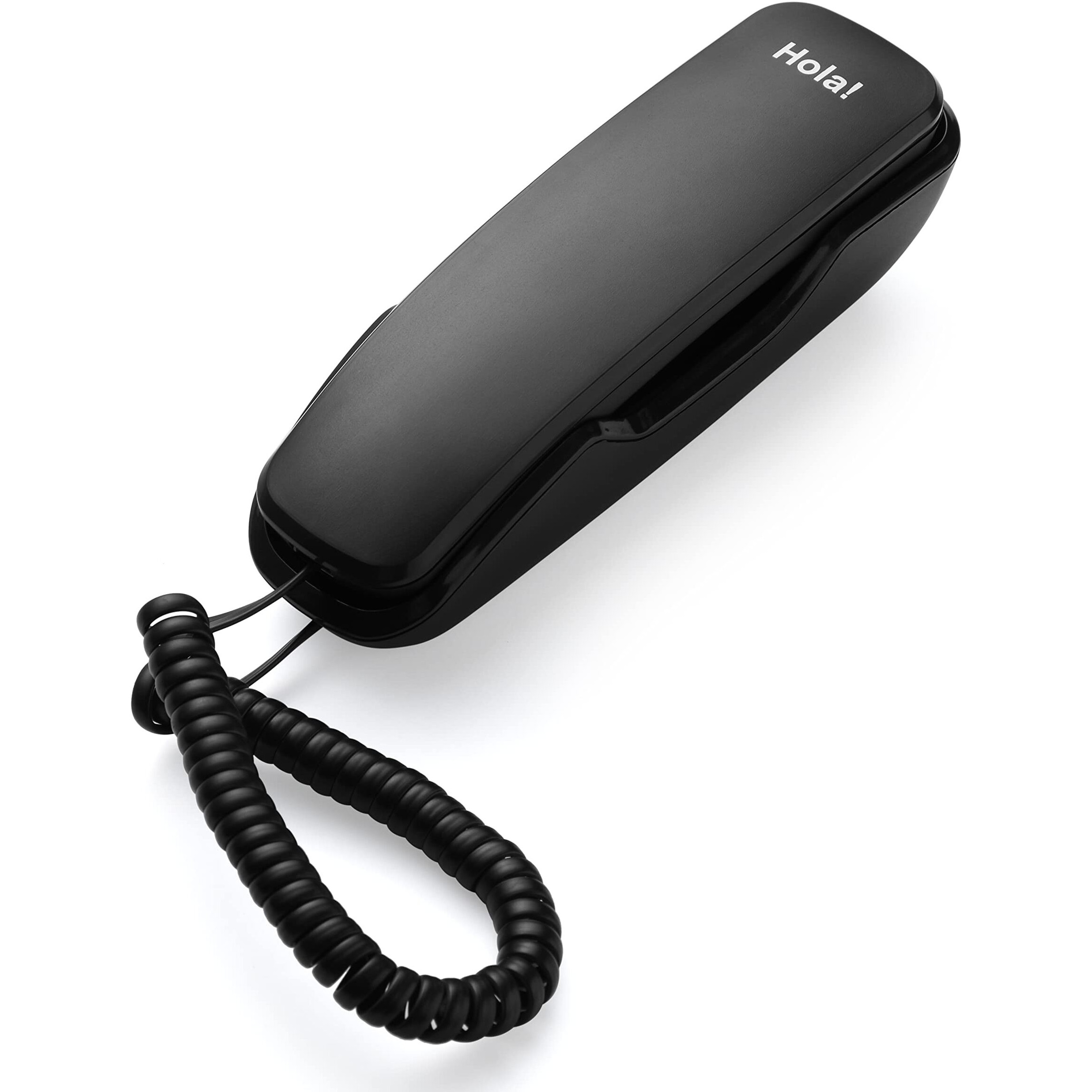 Hola TF 510 Corded Landline Phone, Wall/Desk Mountable, Clear Call Quality, Compact Design, Redial/Mute/Hold Function (Made in India) (Black)