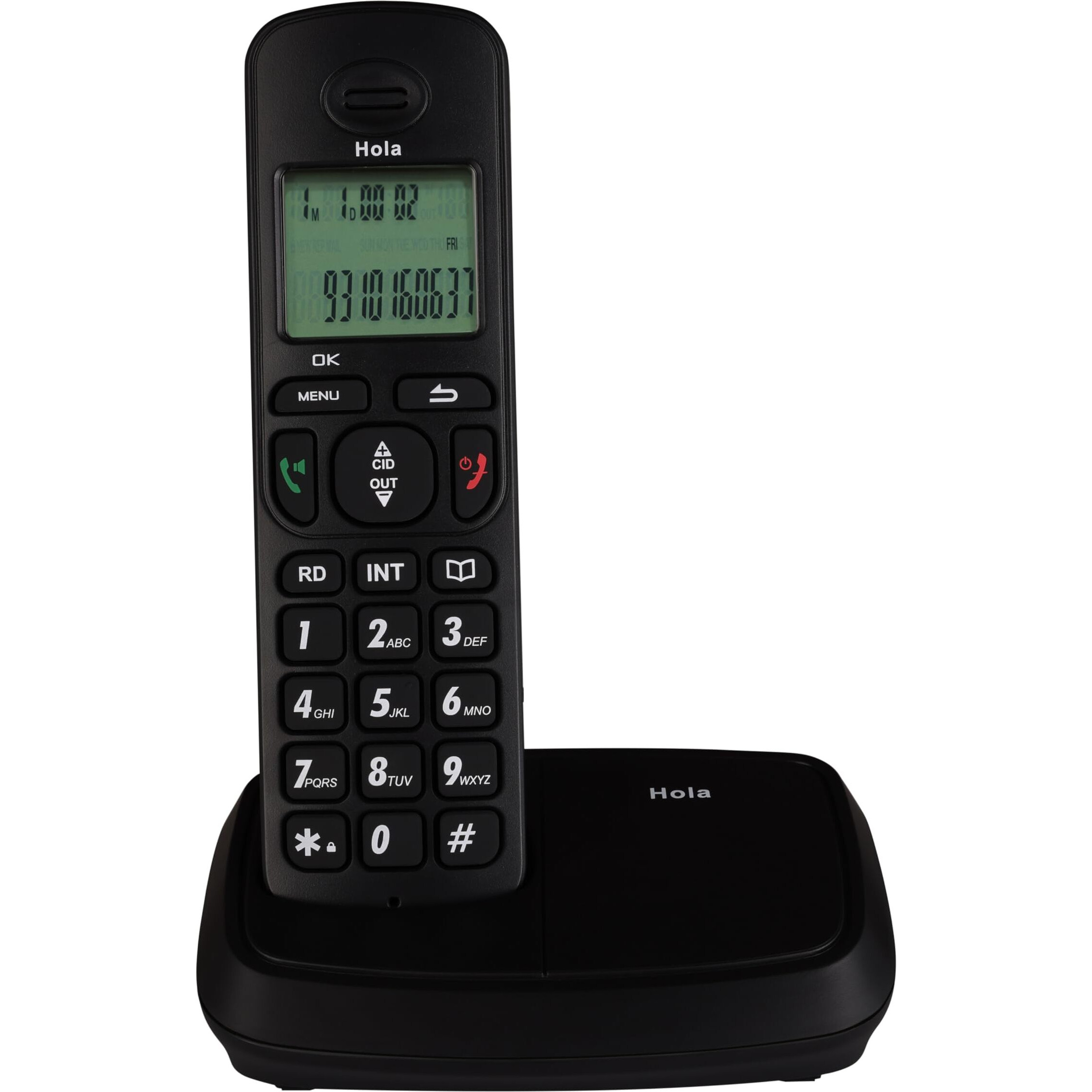 Hola  Tc 700 Cordless 2.4Ghz Landline Phone with Caller Id Display, Stores 50 Contacts, Upto 8Hrs of Talk Time, Solid Build Quality, Alarm Function, Auto Answer, Mute & Flash Function