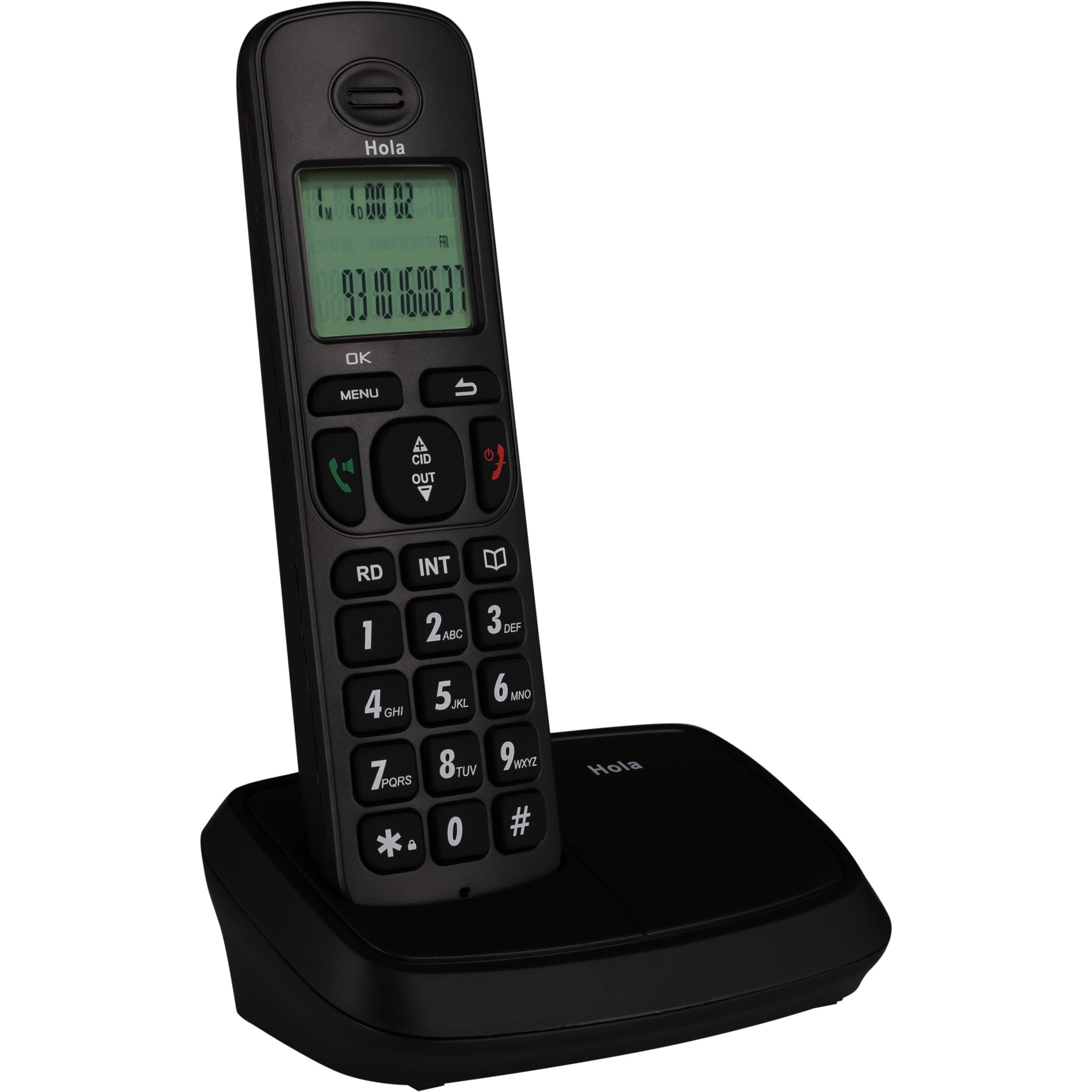 Hola  Tc 700 Cordless 2.4Ghz Landline Phone with Caller Id Display, Stores 50 Contacts, Upto 8Hrs of Talk Time, Solid Build Quality, Alarm Function, Auto Answer, Mute & Flash Function