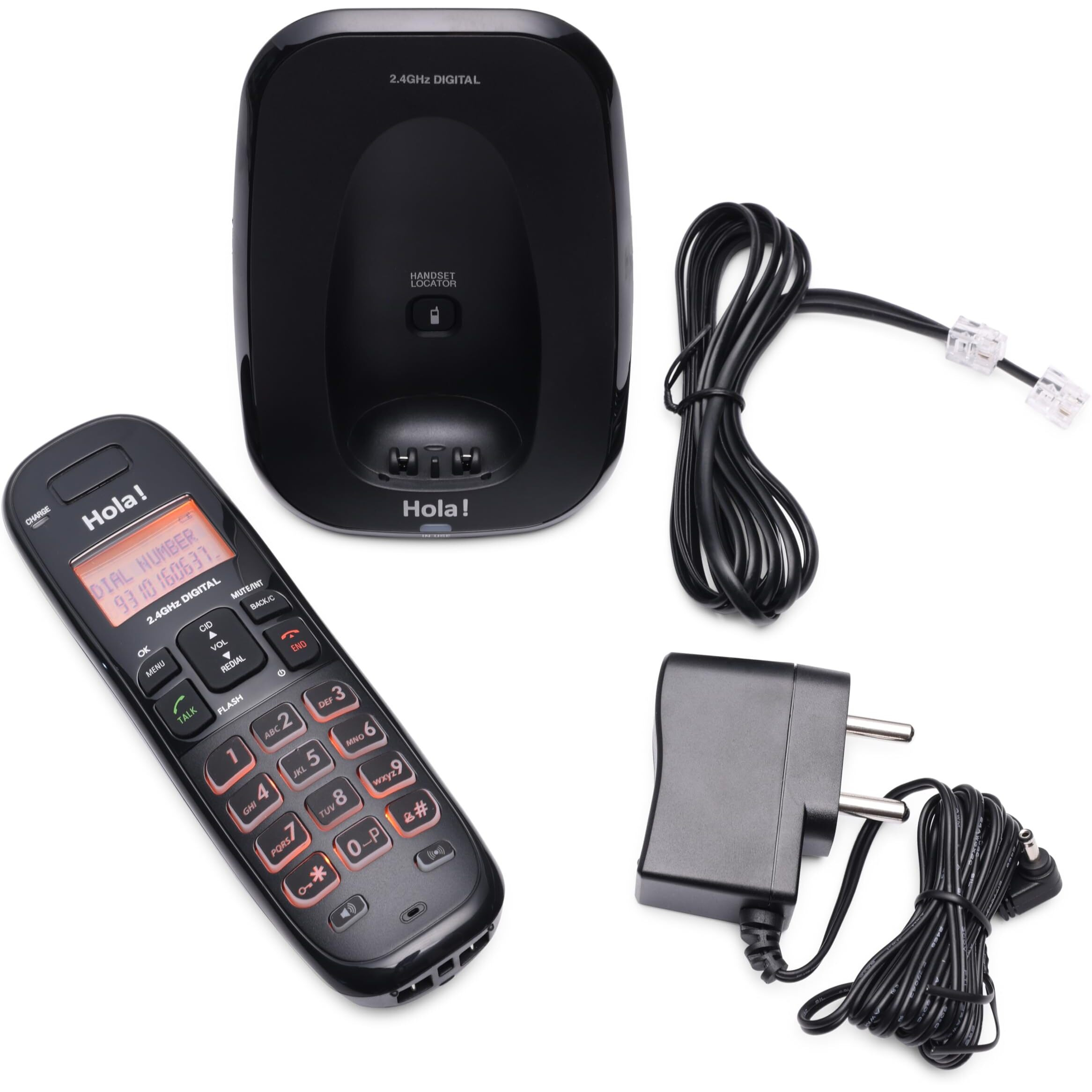 Hola  TC 720 Cordless Phone, 2 Way Speaker Phone, Ringer Volume, LED Notification for Ringer and Charging