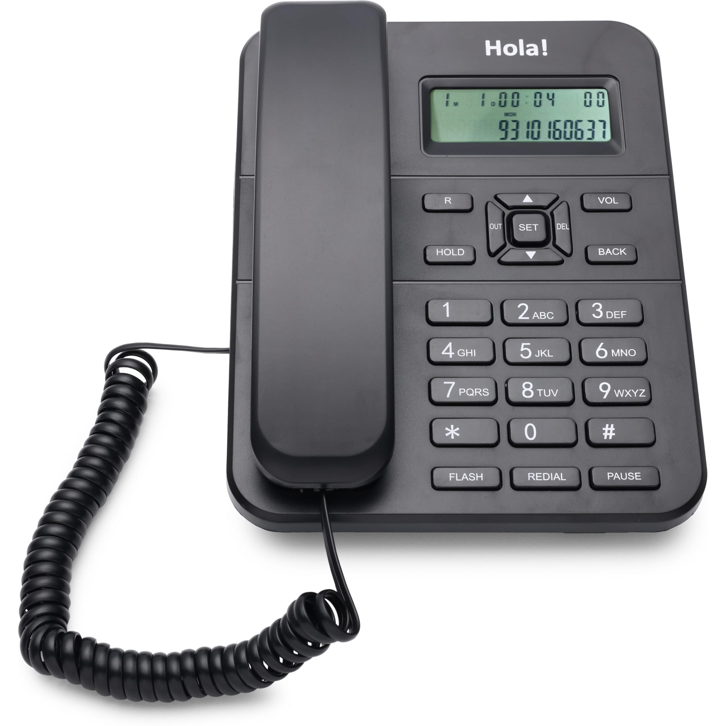 Hola TF 310 Caller Id Corded Landline Phone with CLI and Incoming and Outgoing Call List for Direct Dialing