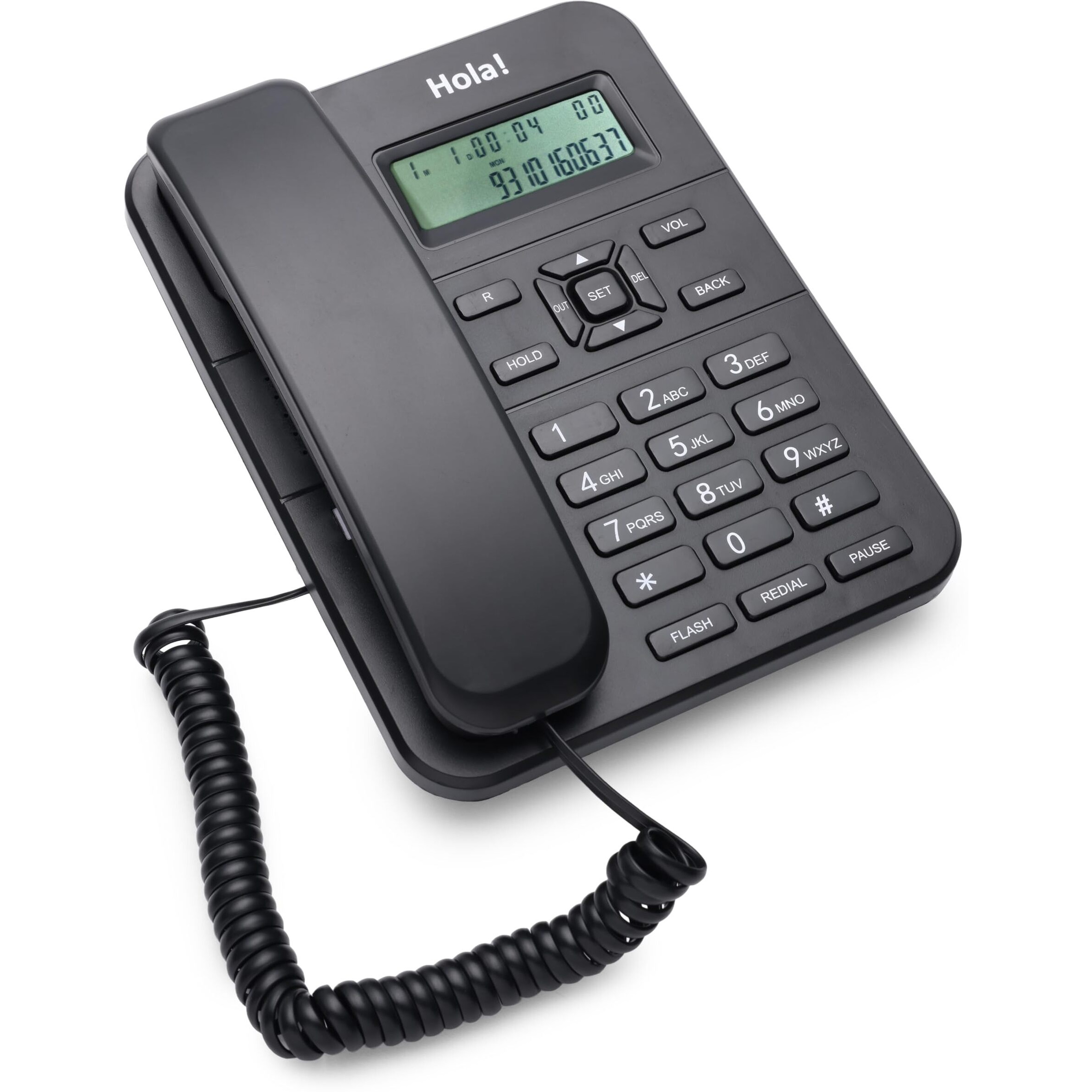 Hola TF 310 Caller Id Corded Landline Phone with CLI and Incoming and Outgoing Call List for Direct Dialing
