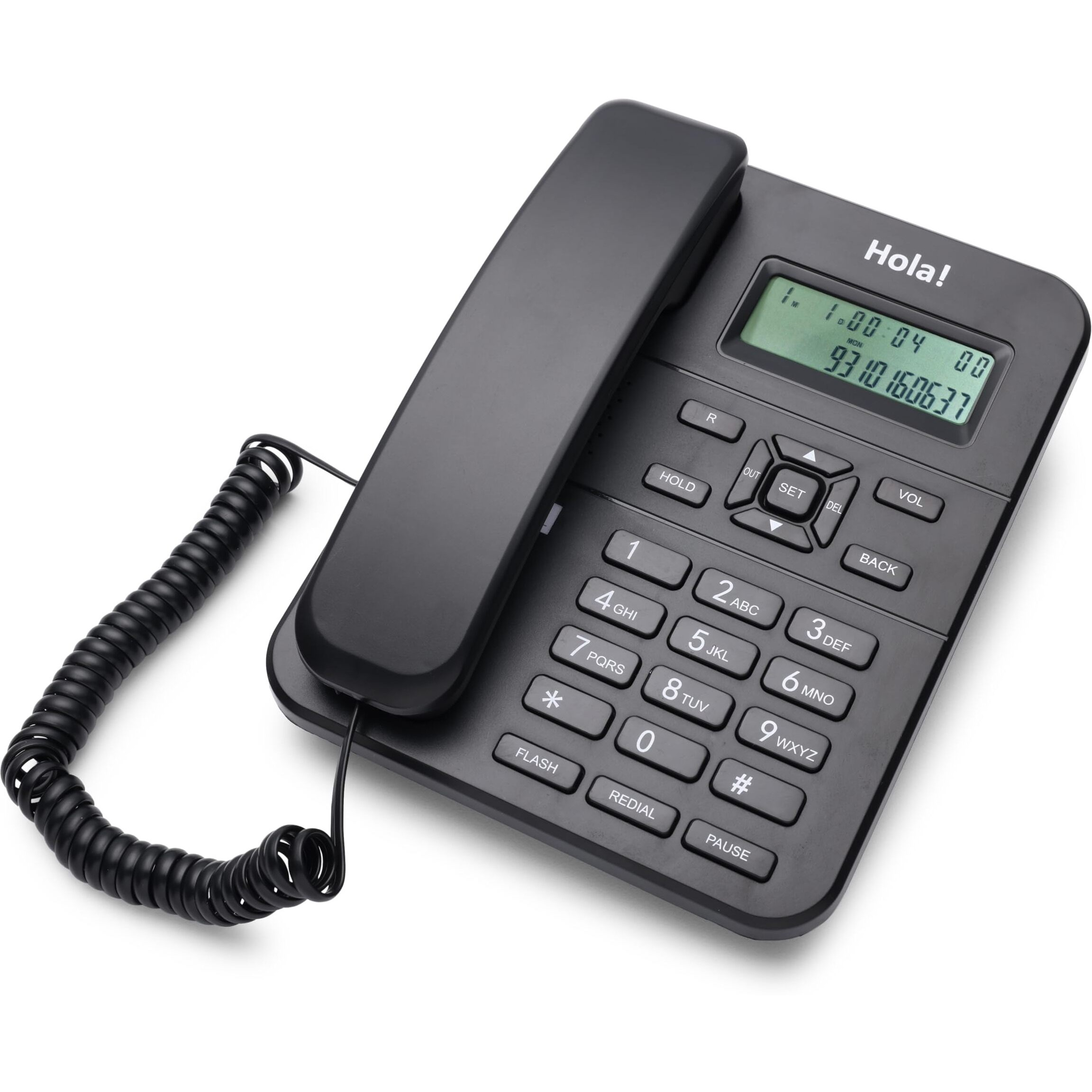 Hola TF 310 Caller Id Corded Landline Phone with CLI and Incoming and Outgoing Call List for Direct Dialing
