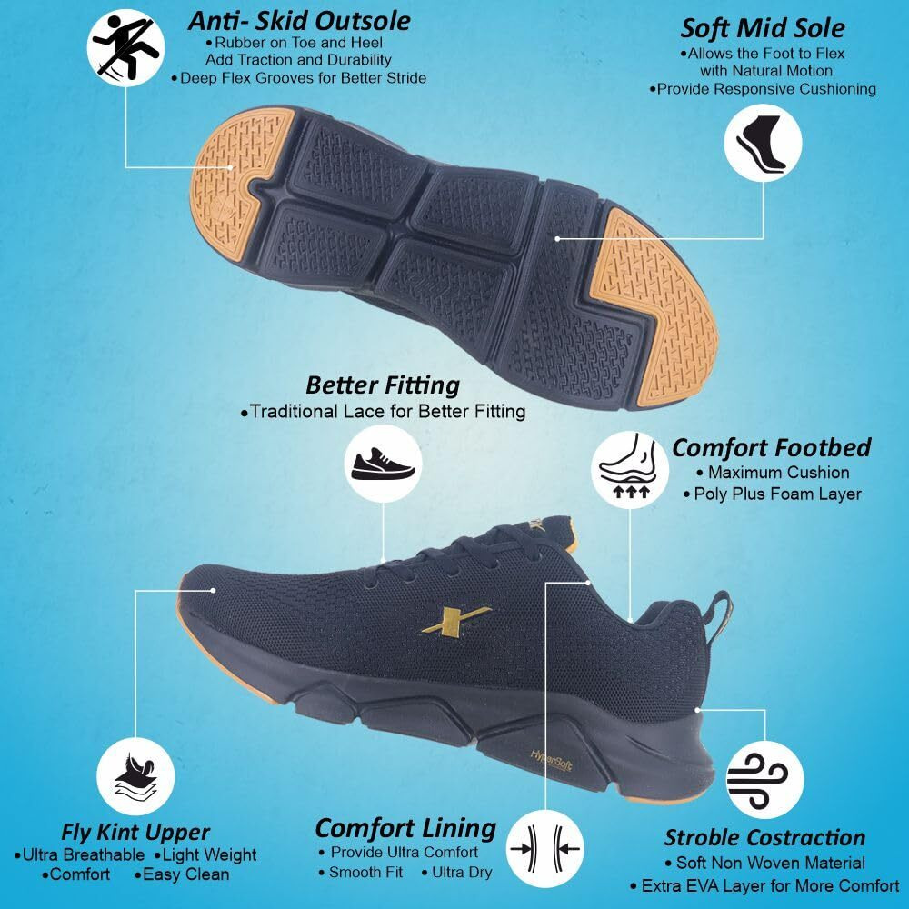 SPARX Mens SM 657 | Enhanced Durability & Soft Cushion | Black Running Shoe - 9 UK (SM 657)