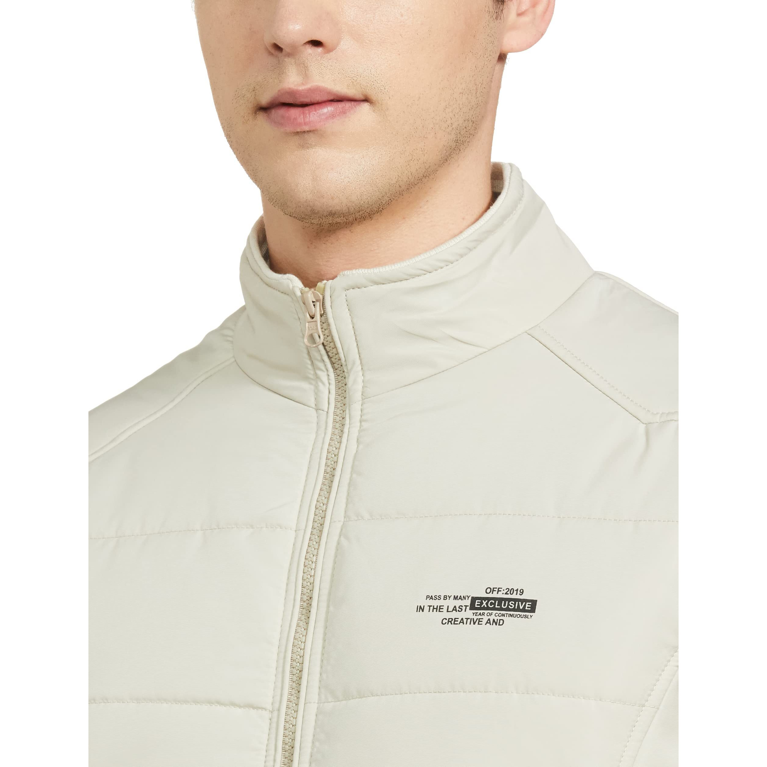 Qube By Fort Collins Men's Nylon Short Length Jacket, 7292, Stone, L