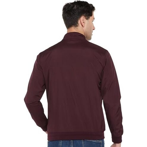 Qube By Fort Collins Men's Polyester Standard Length Jacket, BD804AZ, Wine, Medium
