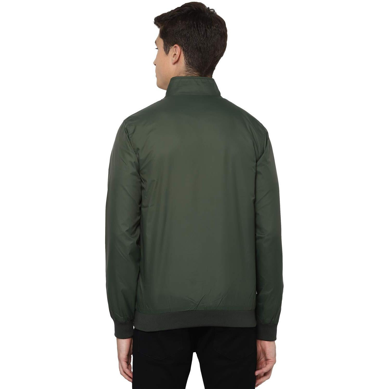Allen Solly Men's Polyester A-Line Coat (ASJKOBOPY84400_Green_Small)