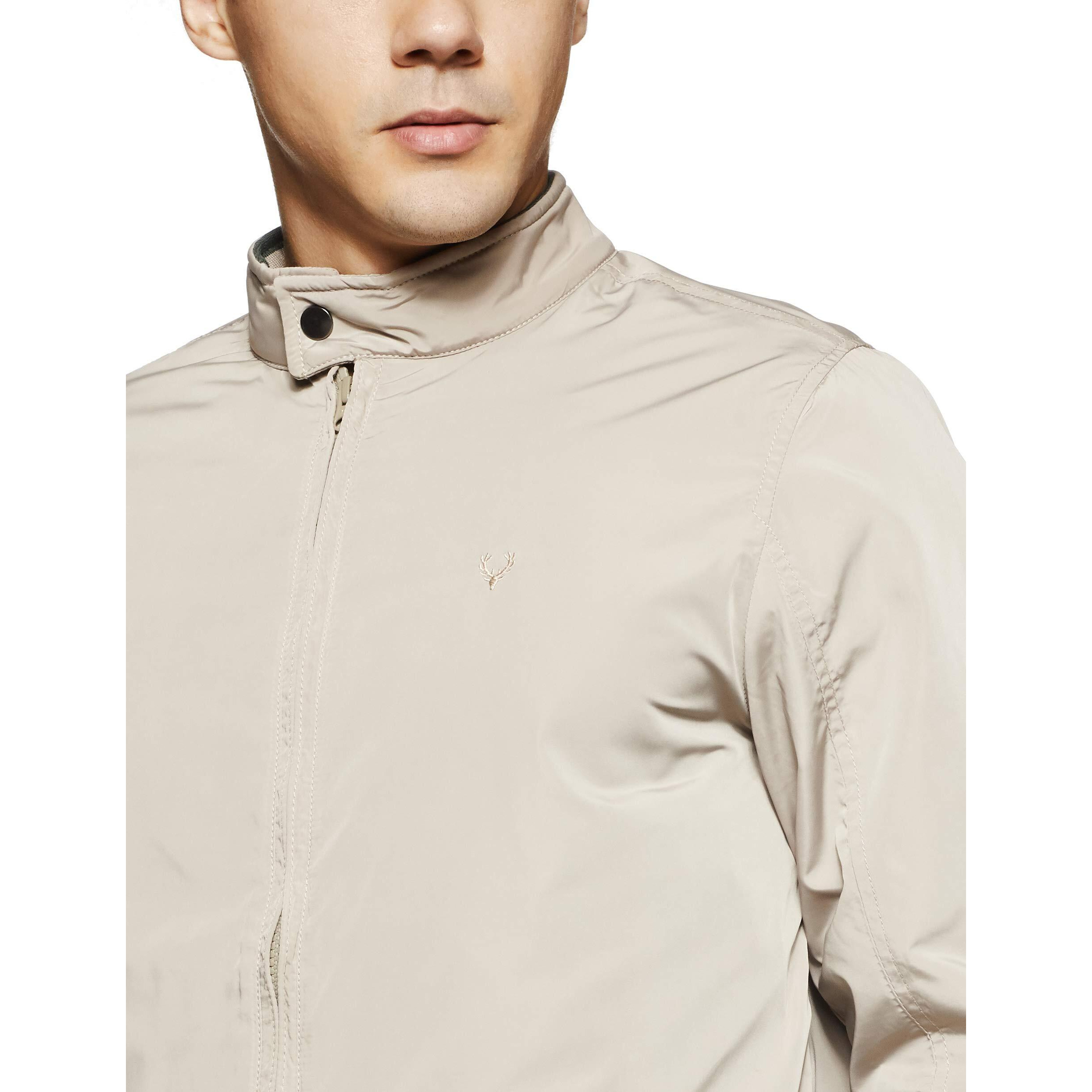 Allen Solly Polyester Men's Standard Length A-Line Coat (Asjkobopj62517_Light Beige_S)