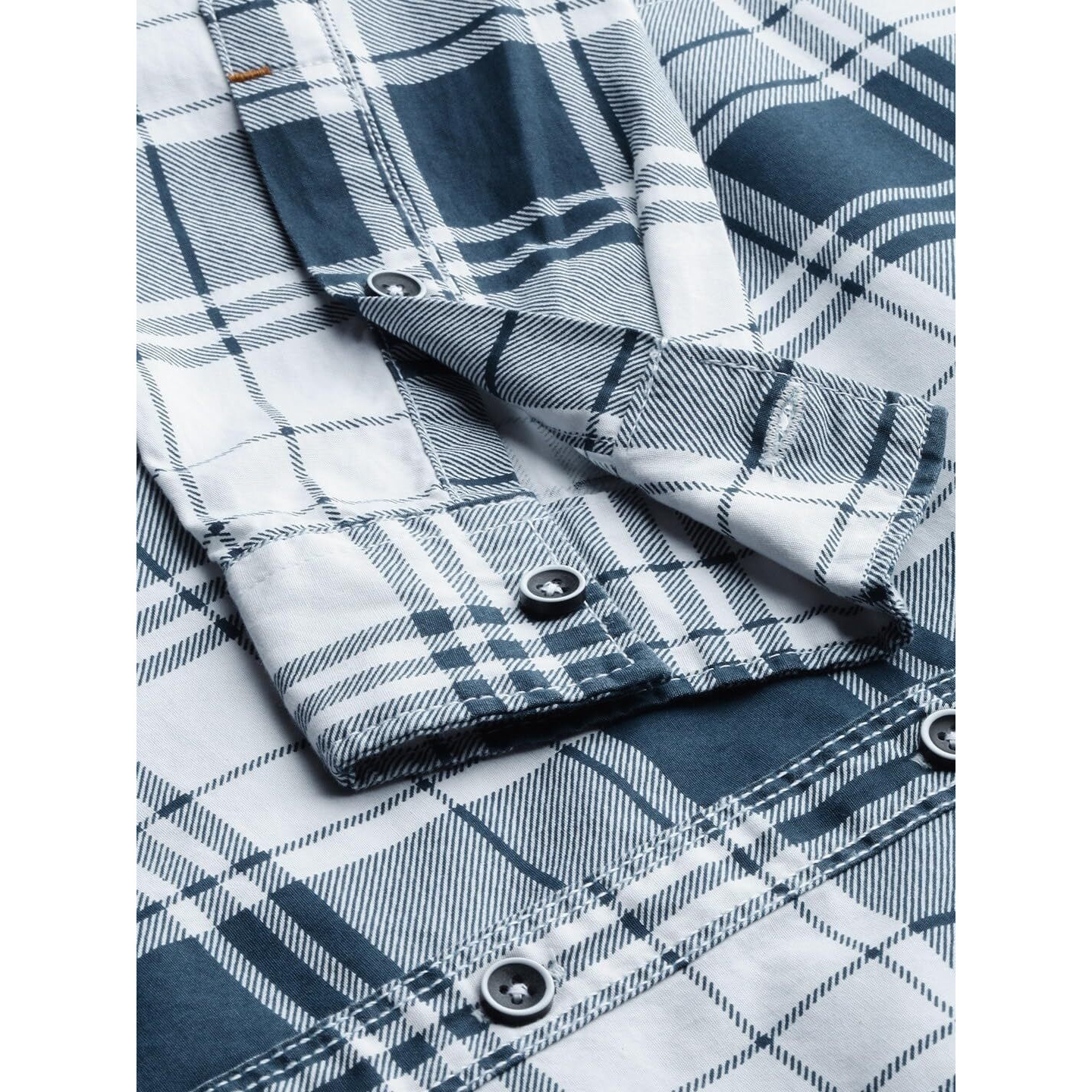 The Indian Garage Co Men's Checkered Slim Fit Shirt (0121-SH69-05_White 2XL)