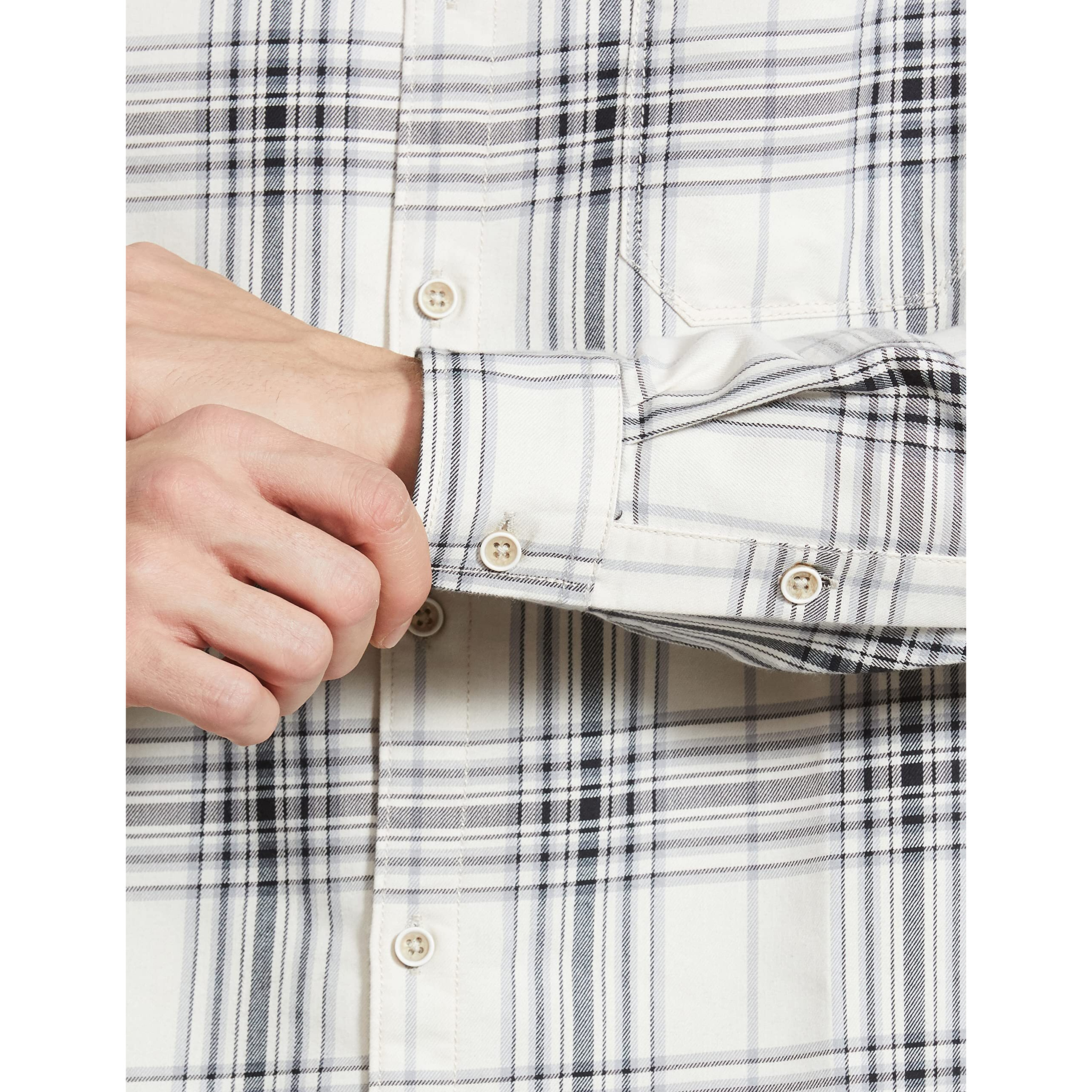 The Indian Garage Co Men's Checkered Slim Fit Shirt (1221-SH151-01_Cream XL)