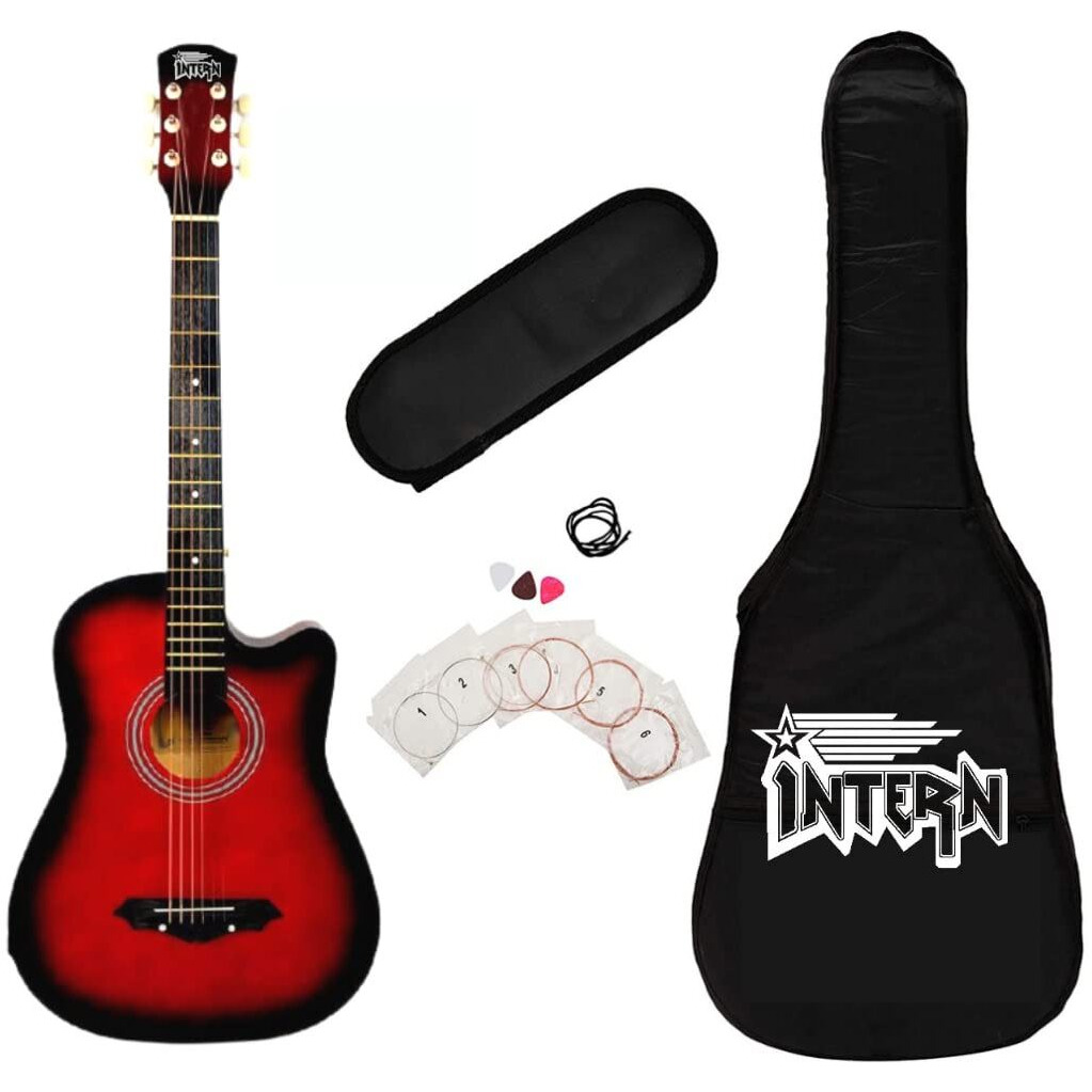 Intern INT-38C Acoustic Guitar Kit (Red)