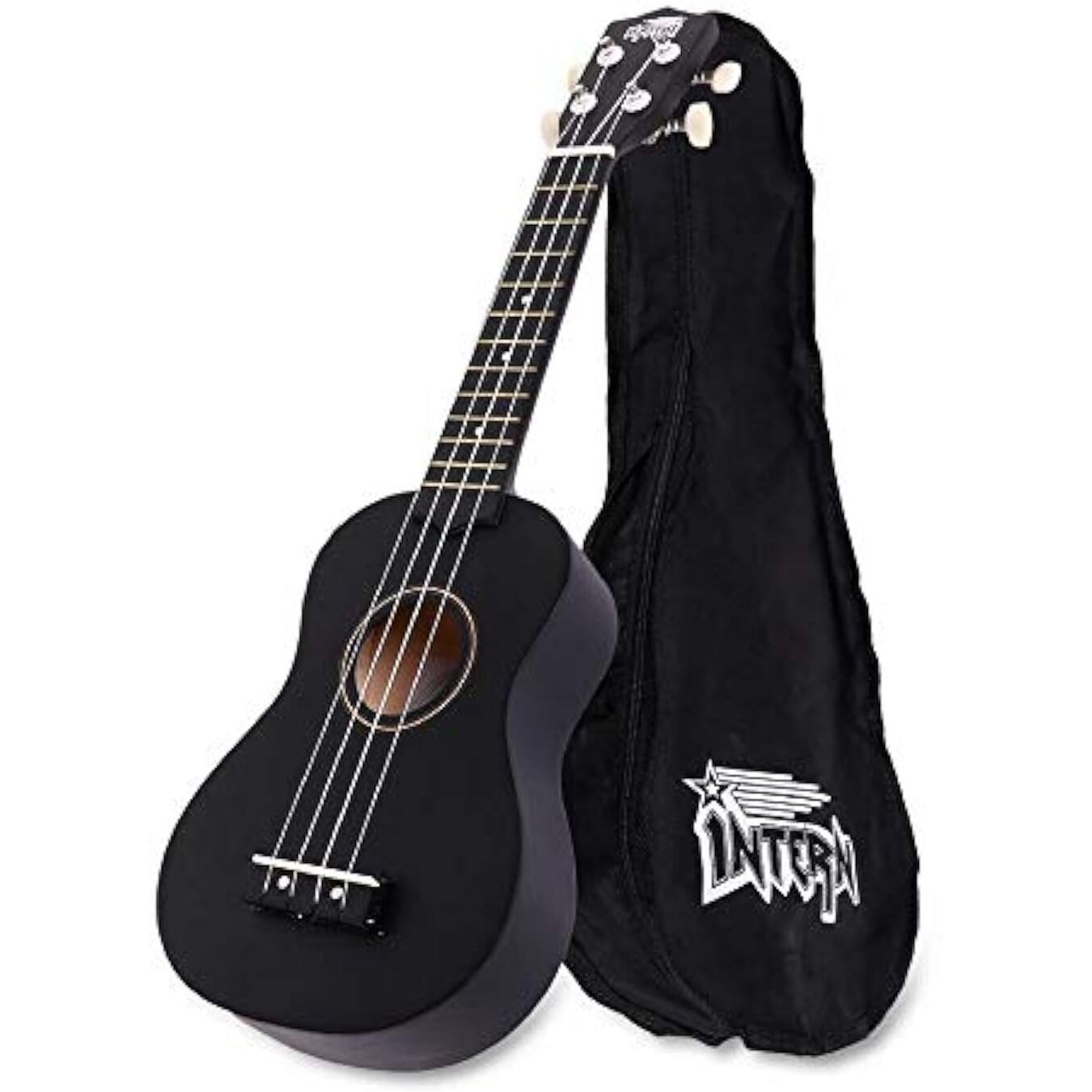 &quotINTERN SOPRANO 21" UKULELE WITH BAG (BLACK)
