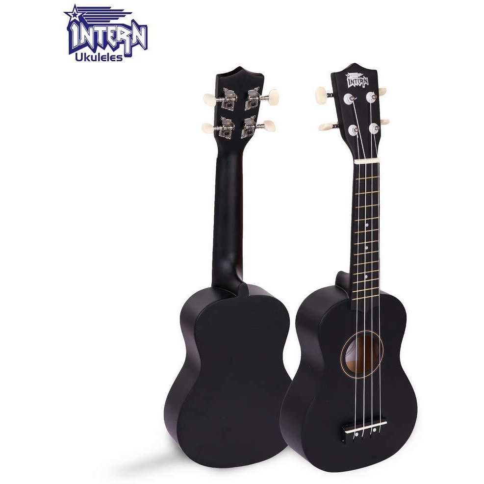 &quotINTERN SOPRANO 21" UKULELE WITH BAG (BLACK)