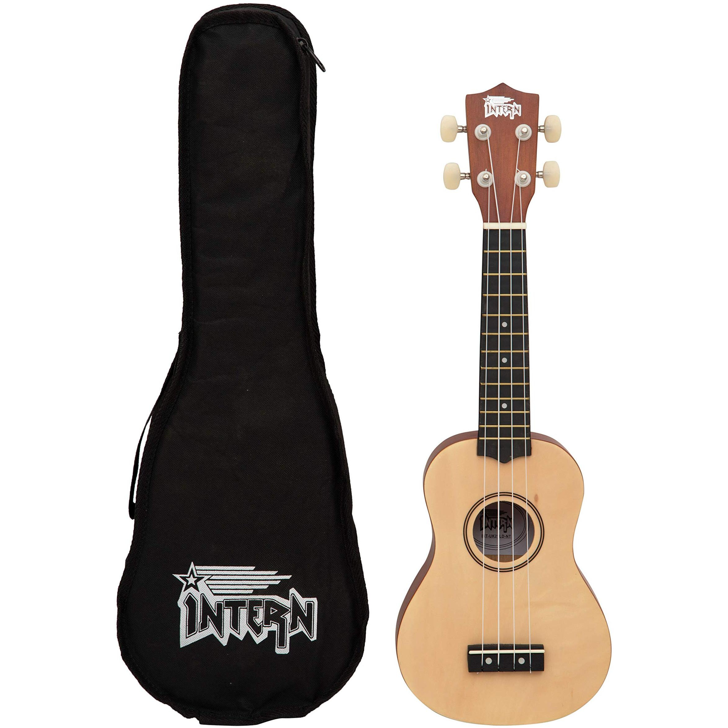 Intern INT-UK21LD-NT Concert Ukele with Bag (Natural)