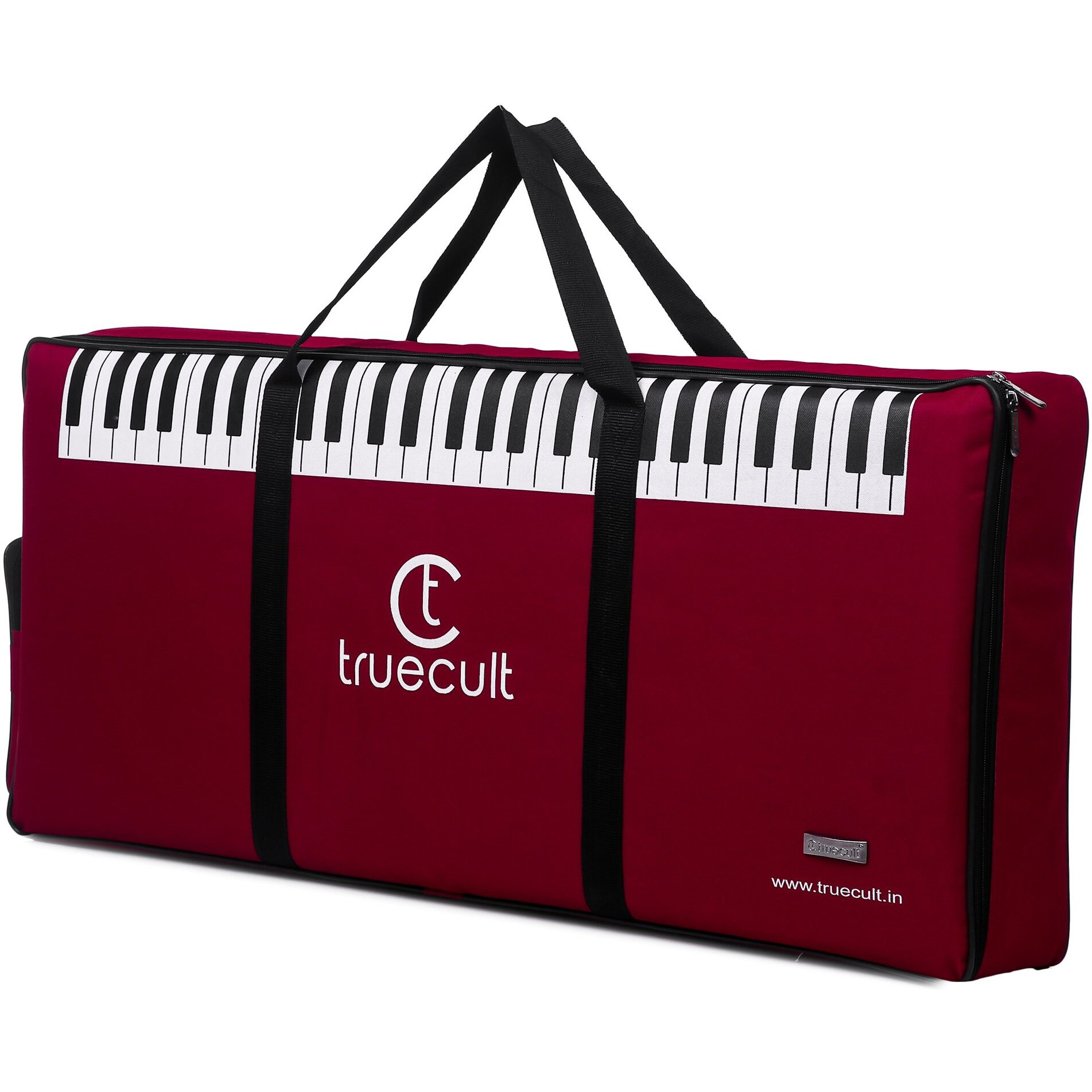 True Cult KBR-01 Nylon Portable, Red Keyboard Gig Bag/Cover For 61-Keys Yamaha Or Casio Keyboard Material, Easy To Carry With Grip Handle/Strong Durable Material with Music Notation Notebook