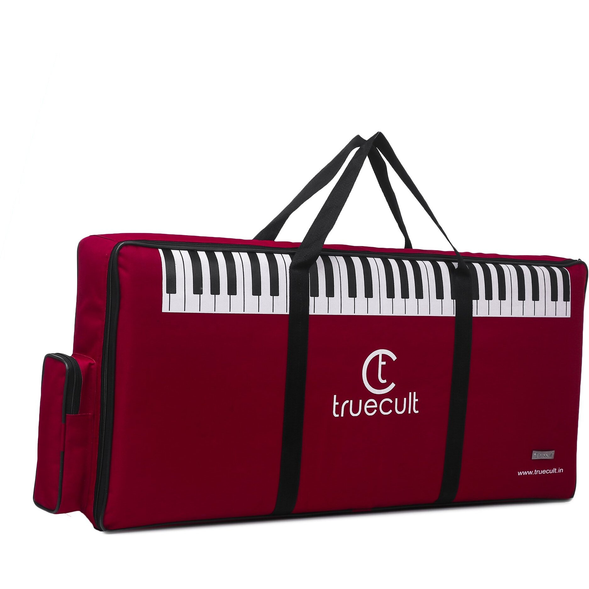 True Cult KBR-01 Nylon Portable, Red Keyboard Gig Bag/Cover For 61-Keys Yamaha Or Casio Keyboard Material, Easy To Carry With Grip Handle/Strong Durable Material with Music Notation Notebook