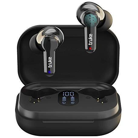 truke Buds Q1 True Wireless in Ear Earbuds with mic, 30H Playtime and Fast Charge, ENC, AAC Codec, Dedicated Gaming Mode, BT 5.1, IPX4 (Black)
