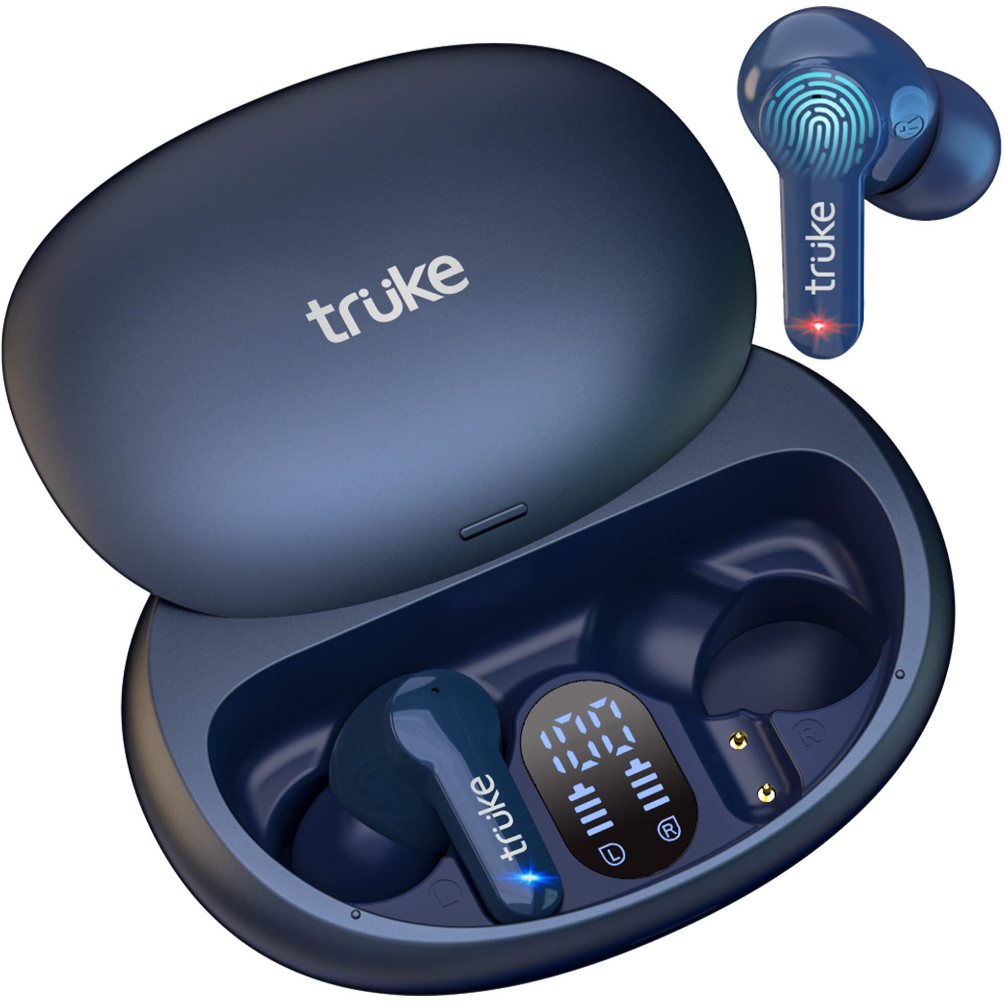 truke Buds S1 Bluetooth Truly Wireless in Ear Earbuds with Mic with Environmental Noise Cancellation(ENC) & Quad MEMS for Clear Calls Up to 72hrs of Playtime Premium Sliding Case Low Latency 5.1 IPX4