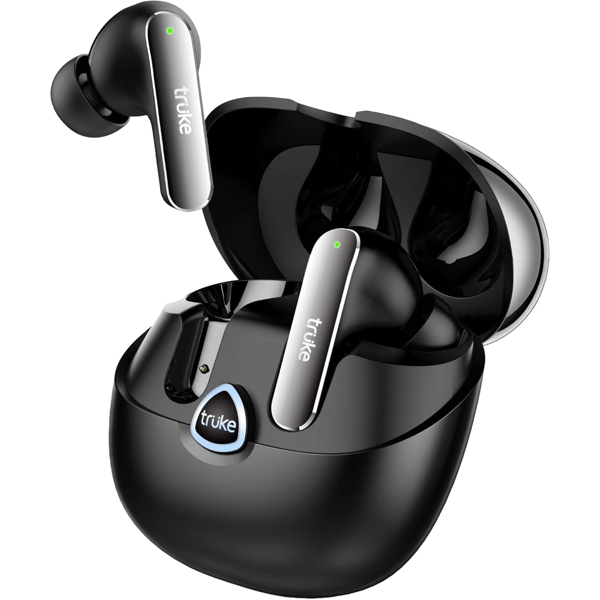 truke Buds F1 Ultra True Wireless in Ear Earbuds Spatial Audio Experience, 60H Playtime Ear Buds, Quad Mics Crystal-Clear Calls, Fast Charging, Bluetooth 5.3, Noise Cancellation, Gaming Mode (Black)