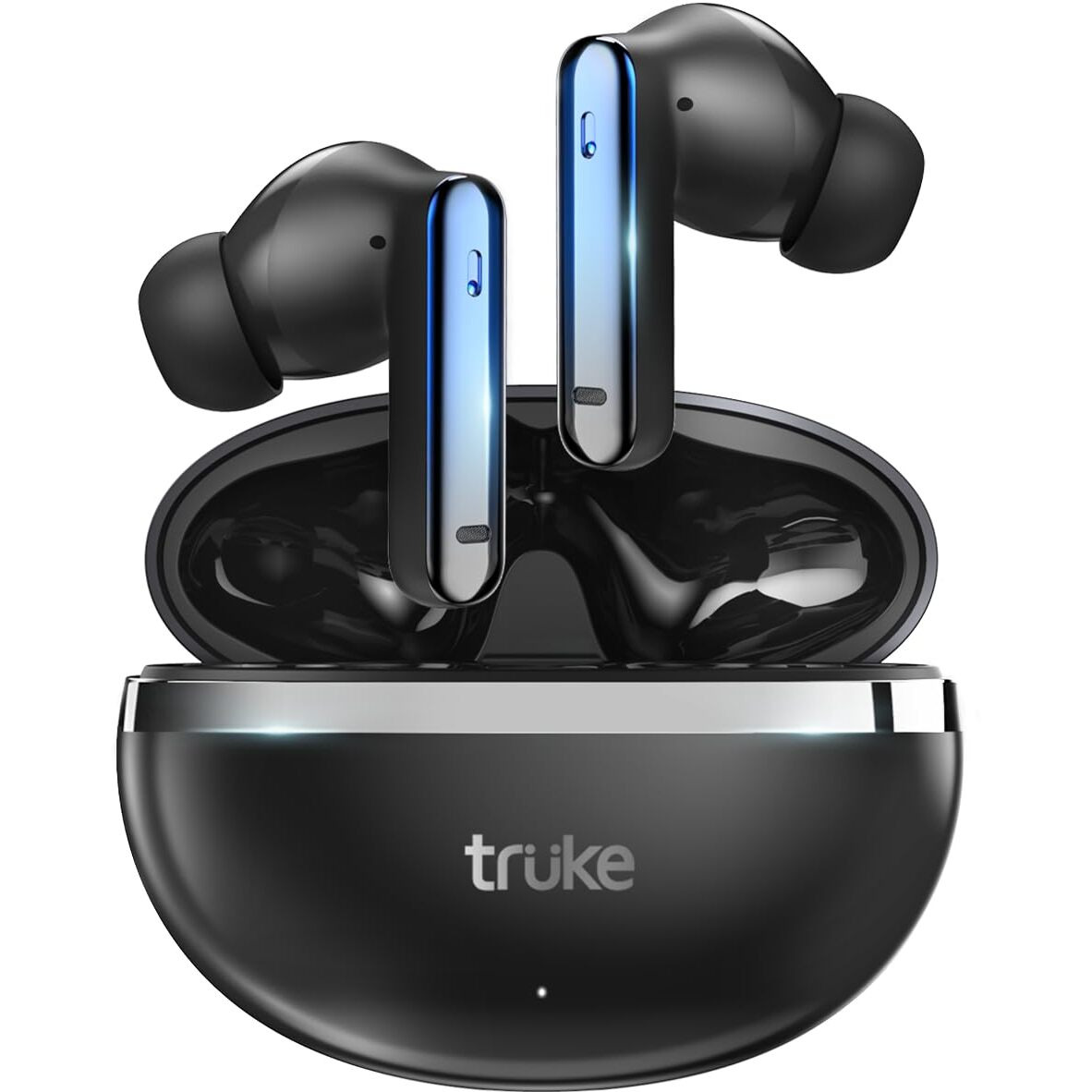 truke [Just Launched Buds Q1 Lite True Wireless Earbuds with 48H Playtime, Crystal-Clear Calls, Fast Charging, Elegant Royal Design, Bluetooth 5.4, Noise Cancellation, Gaming Mode, Brand Warranty