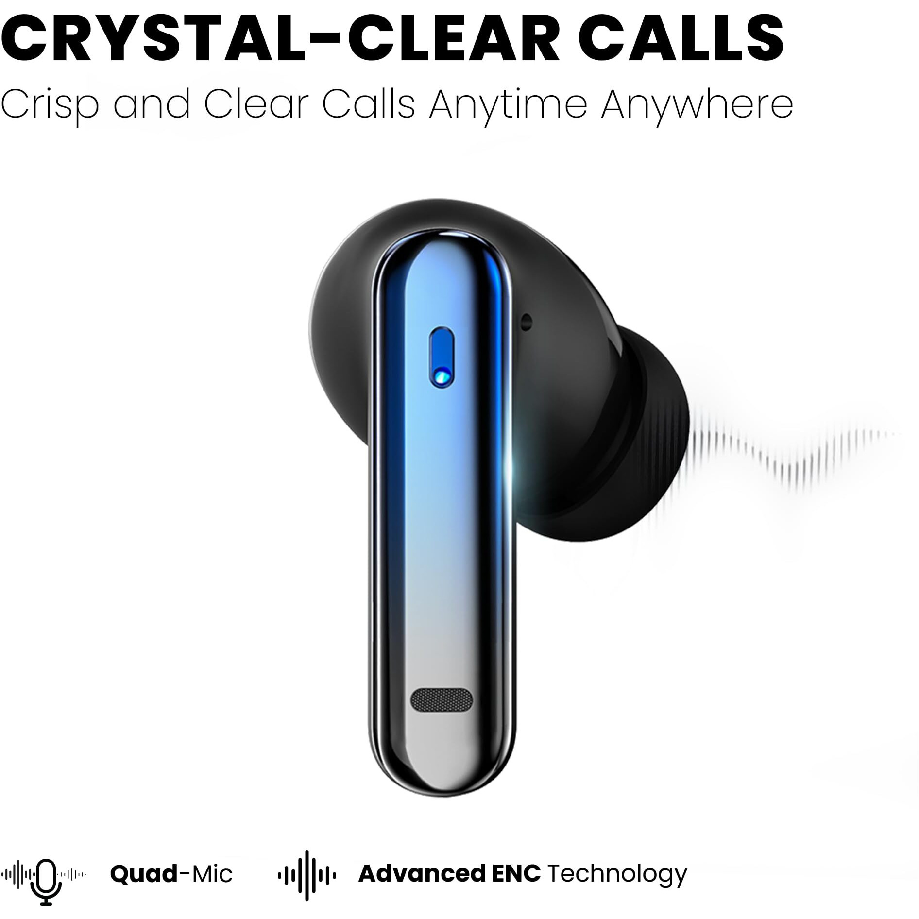 truke [Just Launched Buds Q1 Lite True Wireless Earbuds with 48H Playtime, Crystal-Clear Calls, Fast Charging, Elegant Royal Design, Bluetooth 5.4, Noise Cancellation, Gaming Mode, Brand Warranty
