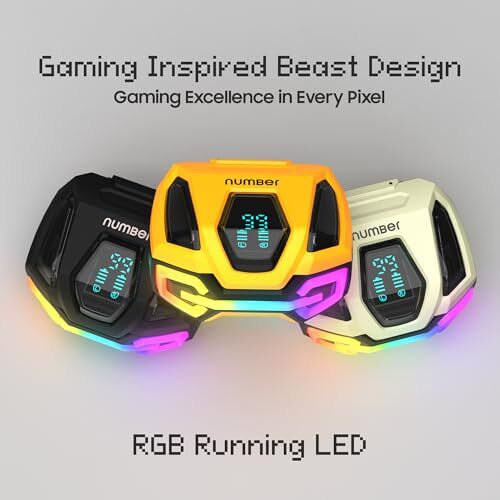 numBer Super Buds GT M9 ANC (32db) Truly Wireless in Ear Earbuds with 60H Playtime, Dual Pairing Ear Buds, 35ms Low Latency, 13mm Speakers, 4Mic ENC, BT 5.4, Fast Charging, Made in India(Glass Yellow)