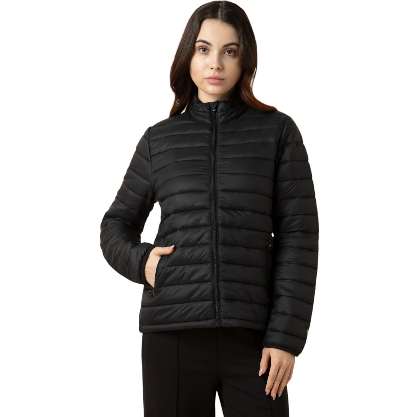 Van Heusen Women's Polyester Standard Length A-Line Coat (66409_Black Large)