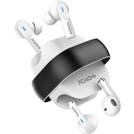 ACwO DwOTS Fire India's First in-Ear + Half-in-Earbuds in one case, 3+3 EQ Modes, Wireless Charging Enabled, AI-ENC with Quad Mic - Moon White