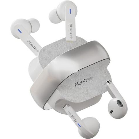 ACwO DwOTS Fire India's First in-Ear + Half-in-Earbuds in one case, 3+3 EQ Modes, Wireless Charging Enabled, AI-ENC with Quad Mic (Cosmic Silver)