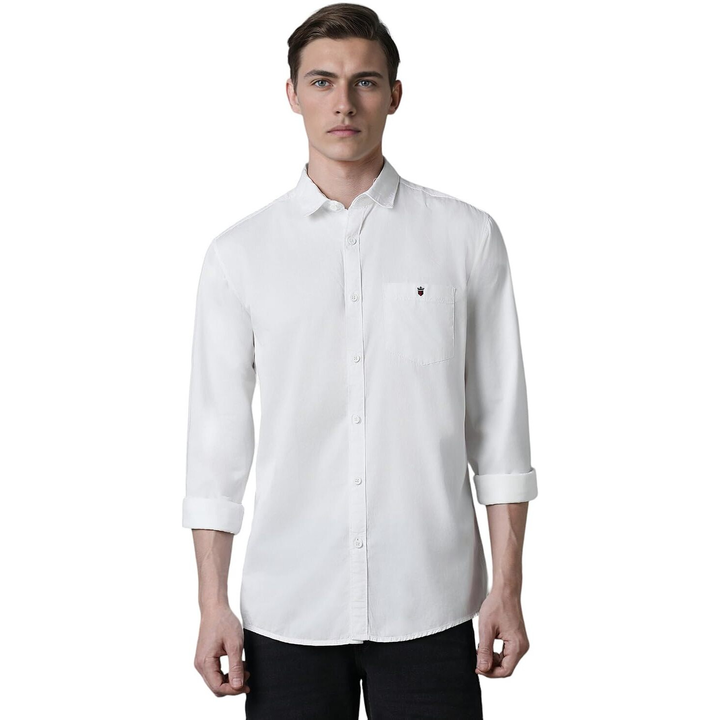 Louis Philippe Men's Slim Fit Shirt (LRSFNSLPV93180_White