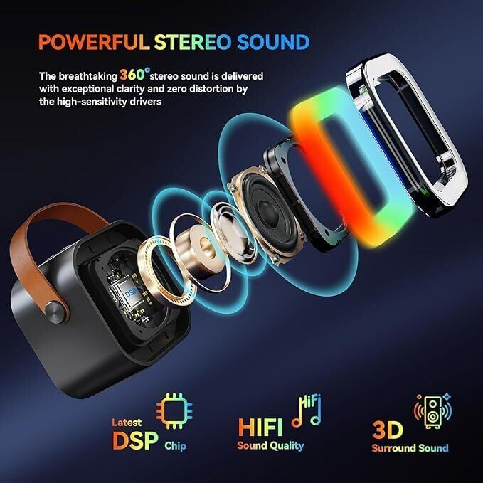 INEFABLE Mini Karaoke Machine Microphone Portable Bluetooth Wireless Speaker With Wireless Mic For Music Toys Christmas Birthday Gifts for Girls & Boys 4,5,6,7,8,9,10,11,12 Year Old - Set Of 1 (Peach)